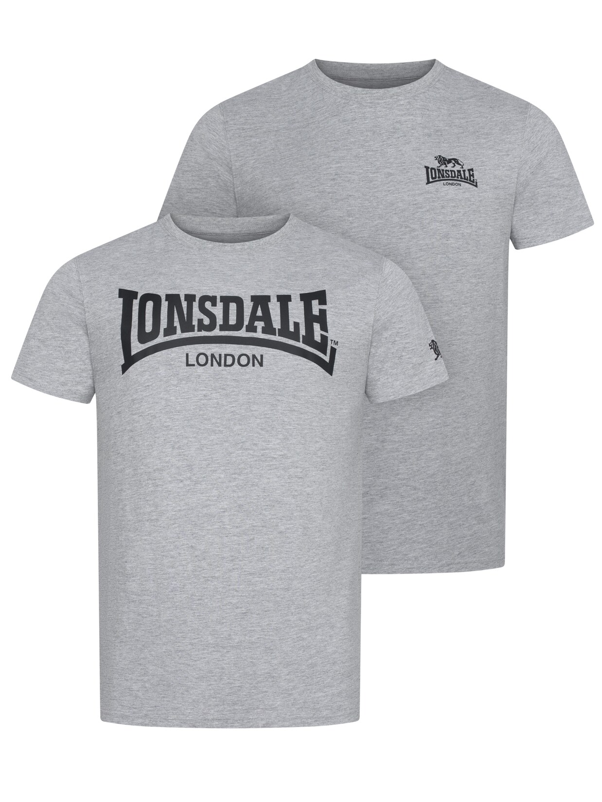 Lonsdale Herren T-Shirt normale Passform Doppelpack PIDDINGHOE
