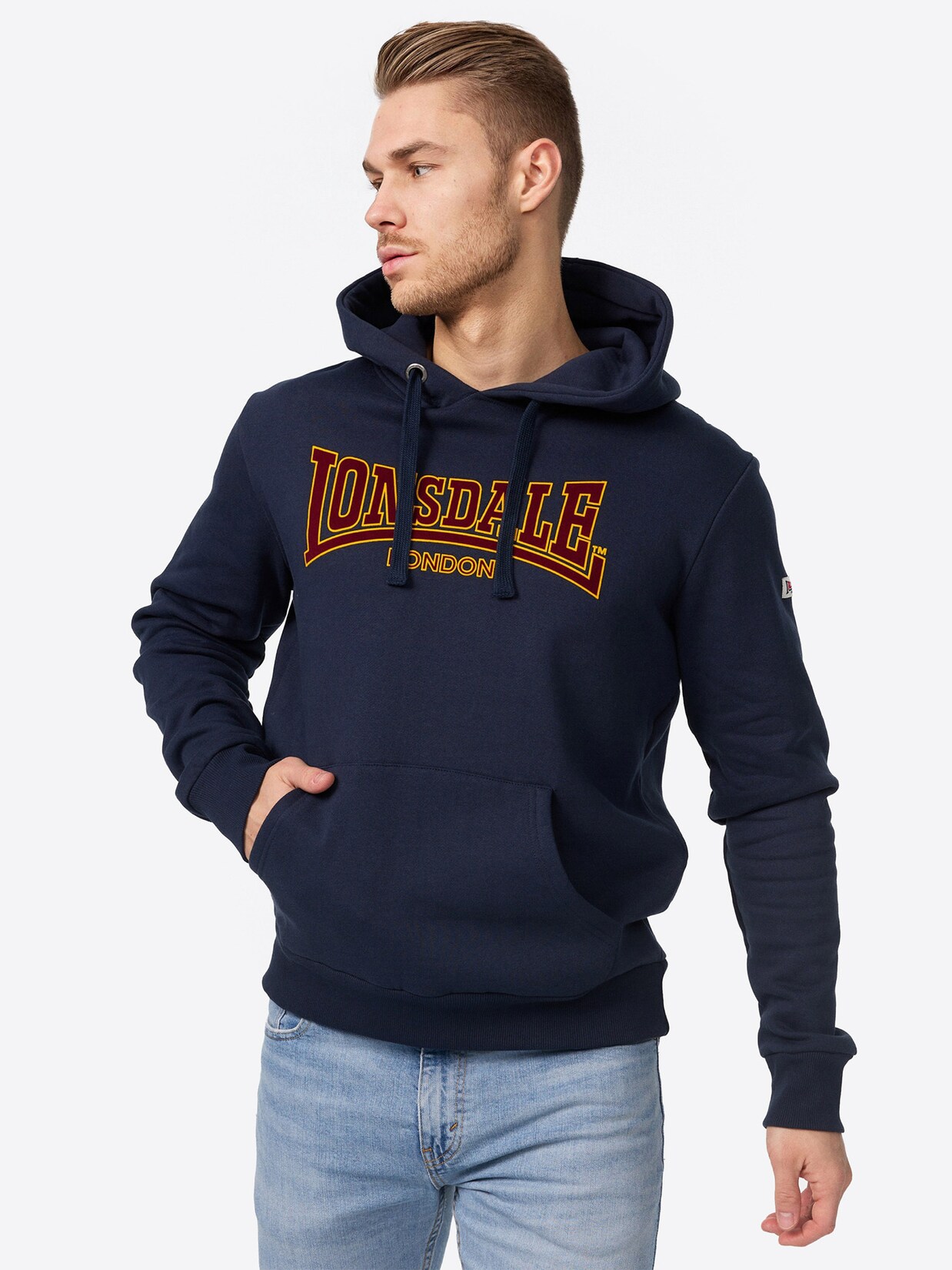 Lonsdale Herren Kapuzensweatshirt schmale Passform HOODED CLASSIC LL002