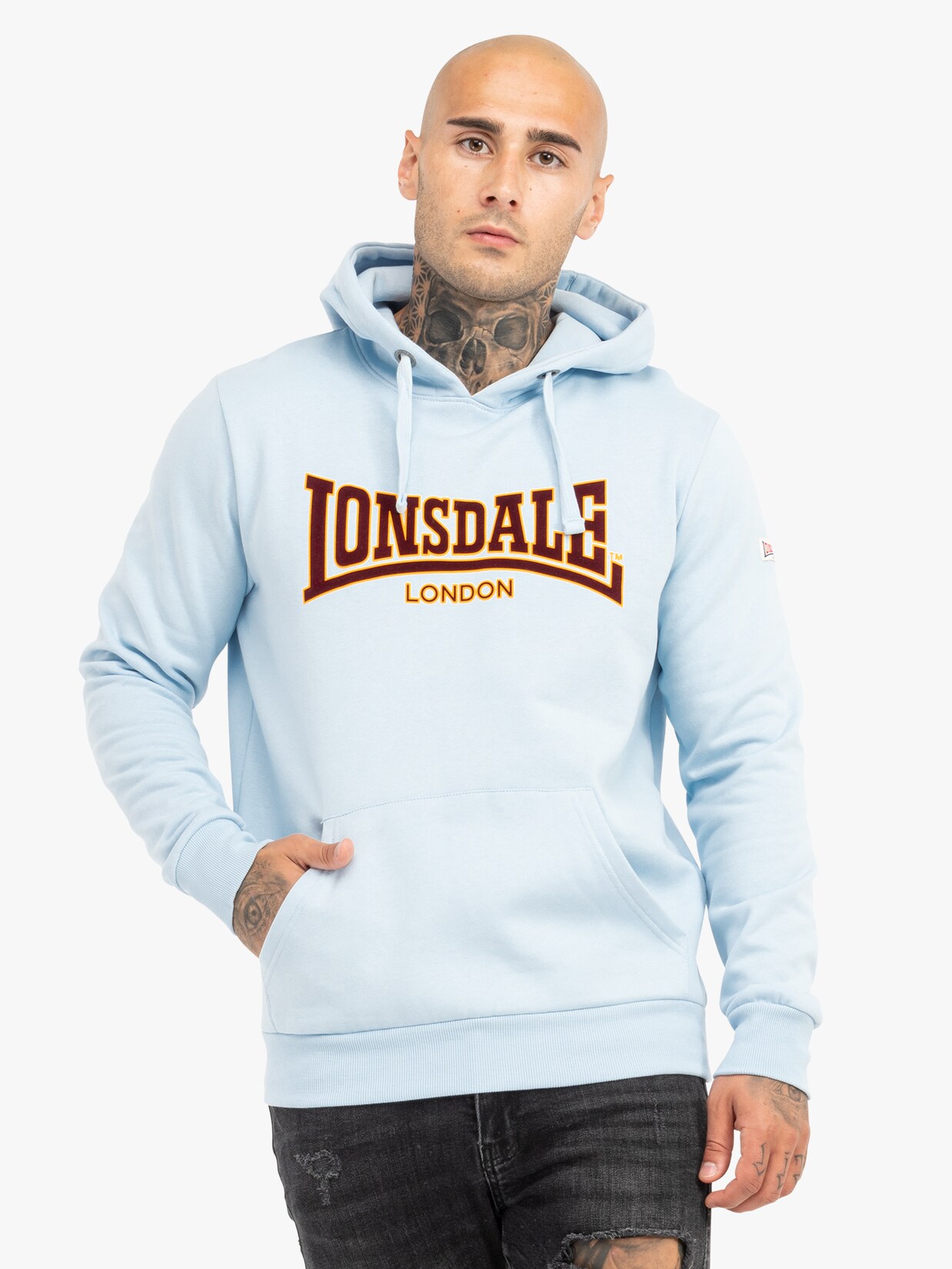 Lonsdale Herren Kapuzensweatshirt schmale Passform HOODED CLASSIC LL002