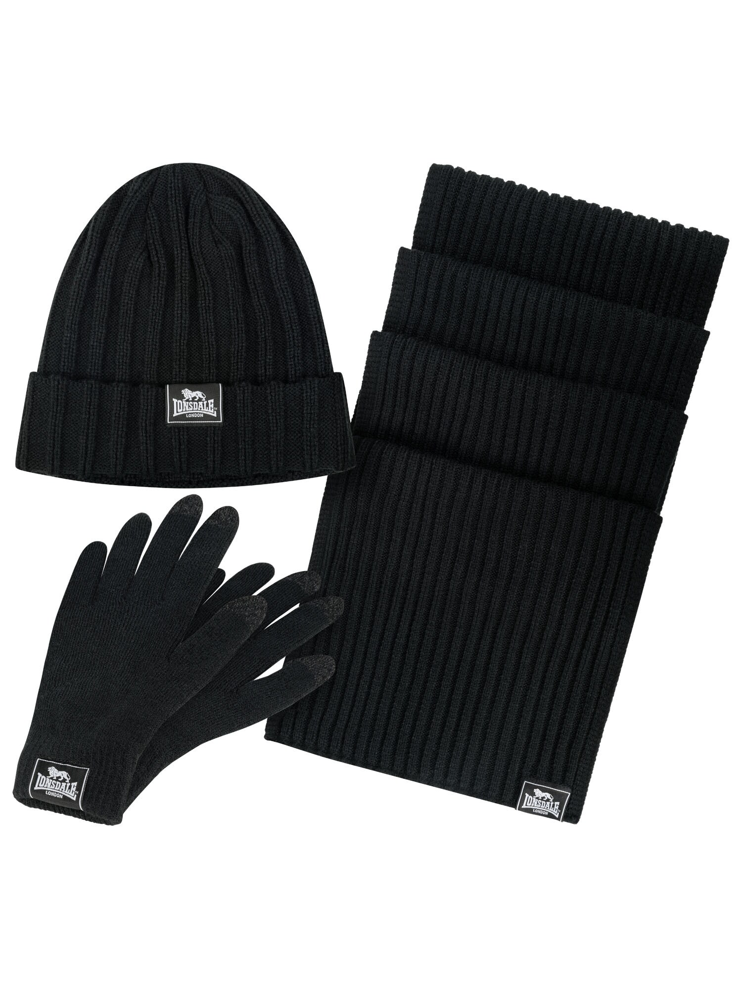 Lonsdale Unisex M&uuml;tze, Schal und Handschuh Set ACOMB - Bild 1
