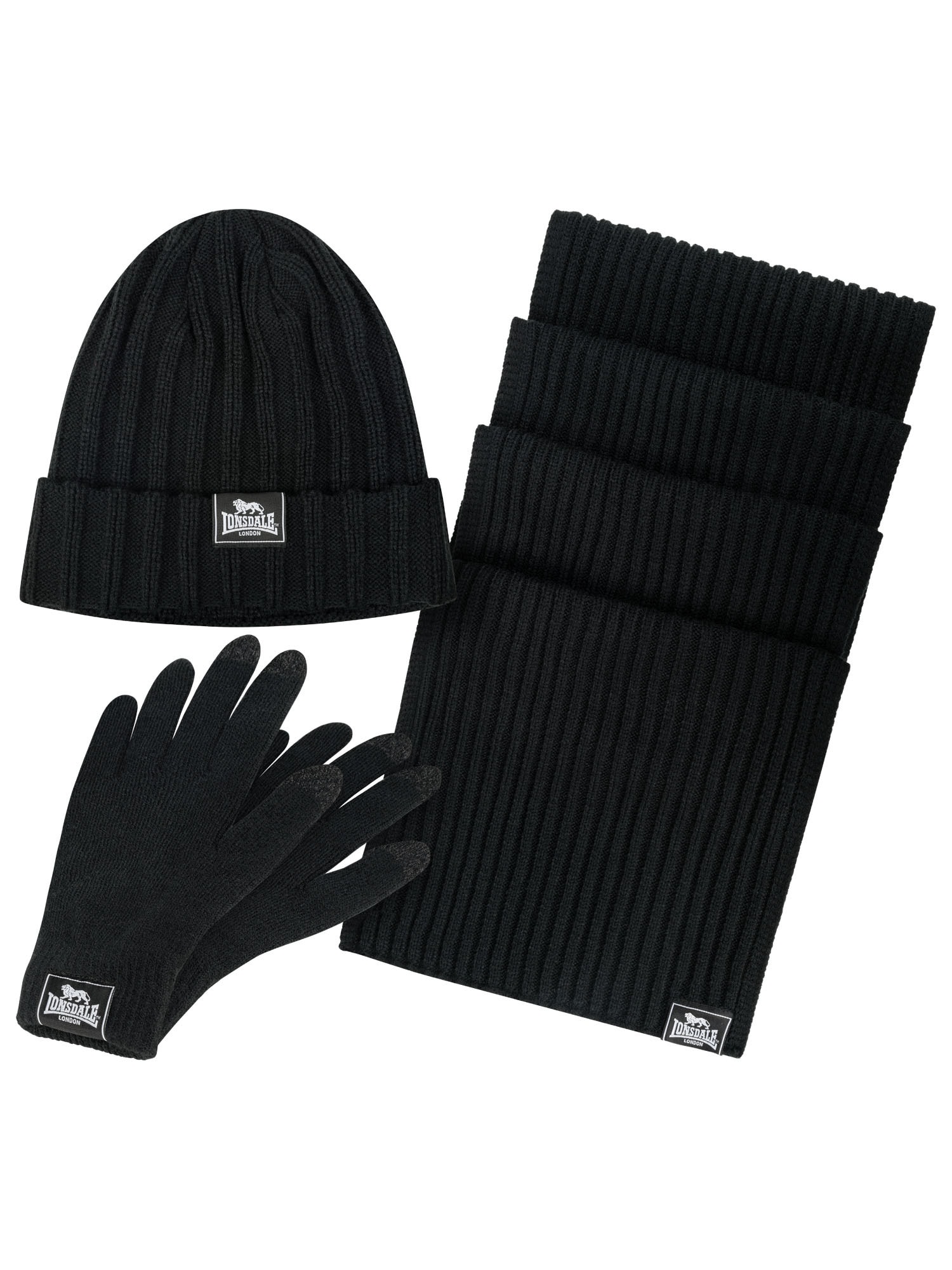 Lonsdale Unisex M&uuml;tze, Schal und Handschuh Set ACOMB - Bild 1