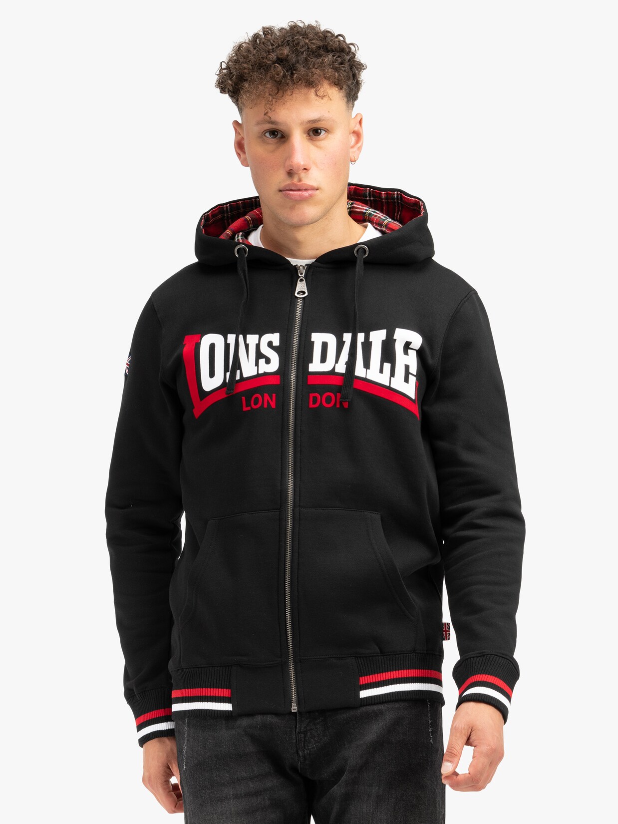Lonsdale Herren Kapuzensweatjacke mit Reißverschluss normale Passform NATEBY