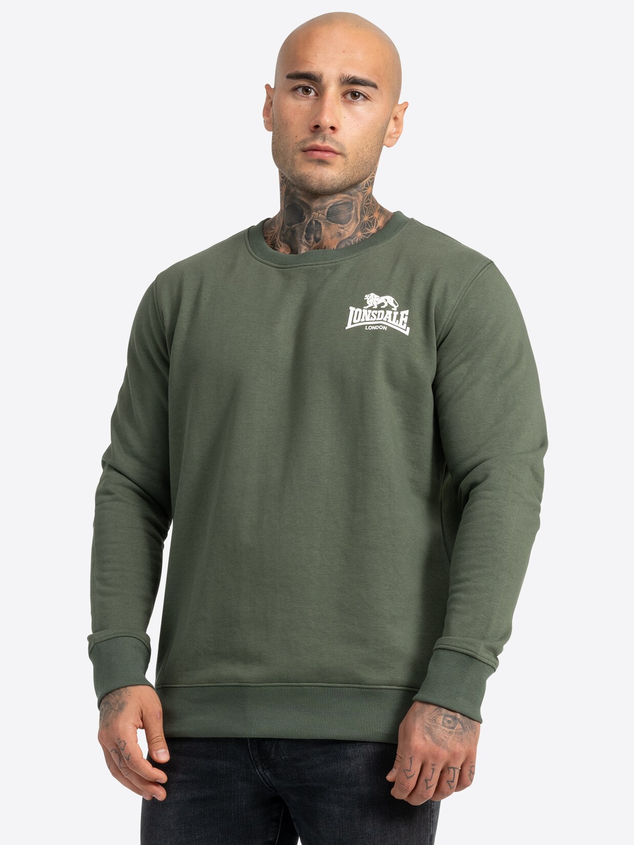 Lonsdale Herren Rundhals Sweatshirt schmale Passform LONGRIDGE