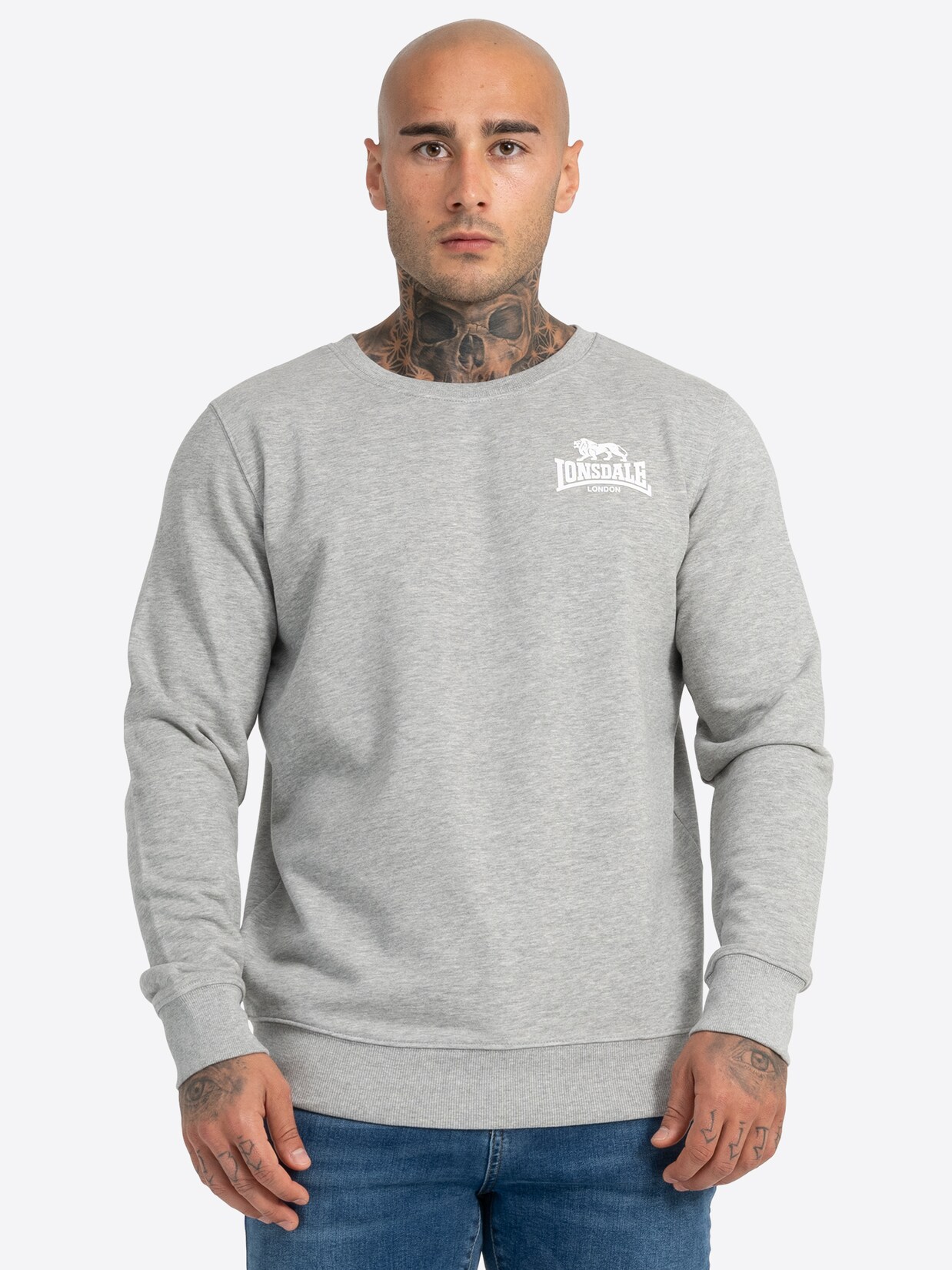 Lonsdale Herren Rundhals Sweatshirt schmale Passform LONGRIDGE