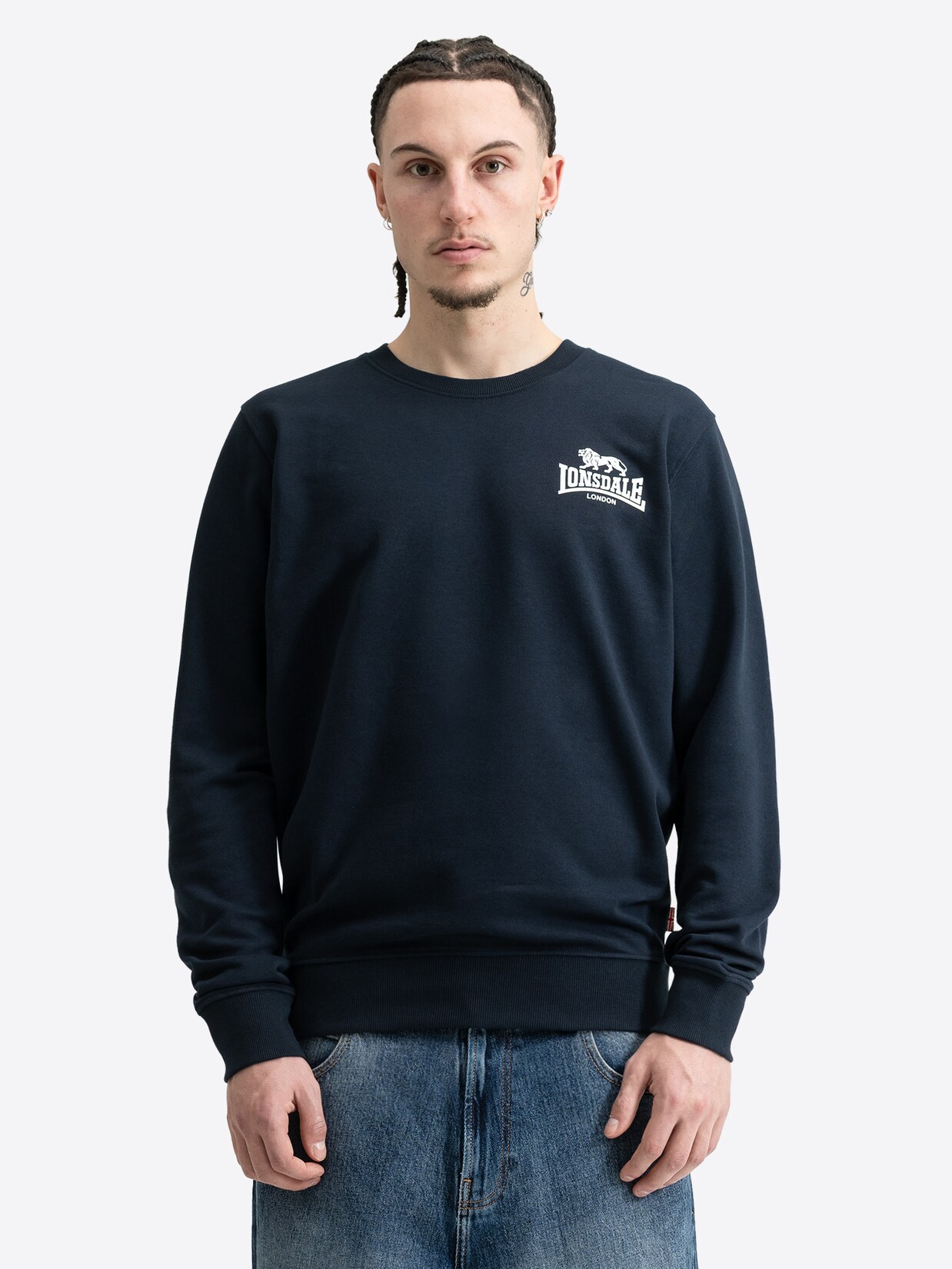 Lonsdale Herren Rundhals Sweatshirt schmale Passform LONGRIDGE