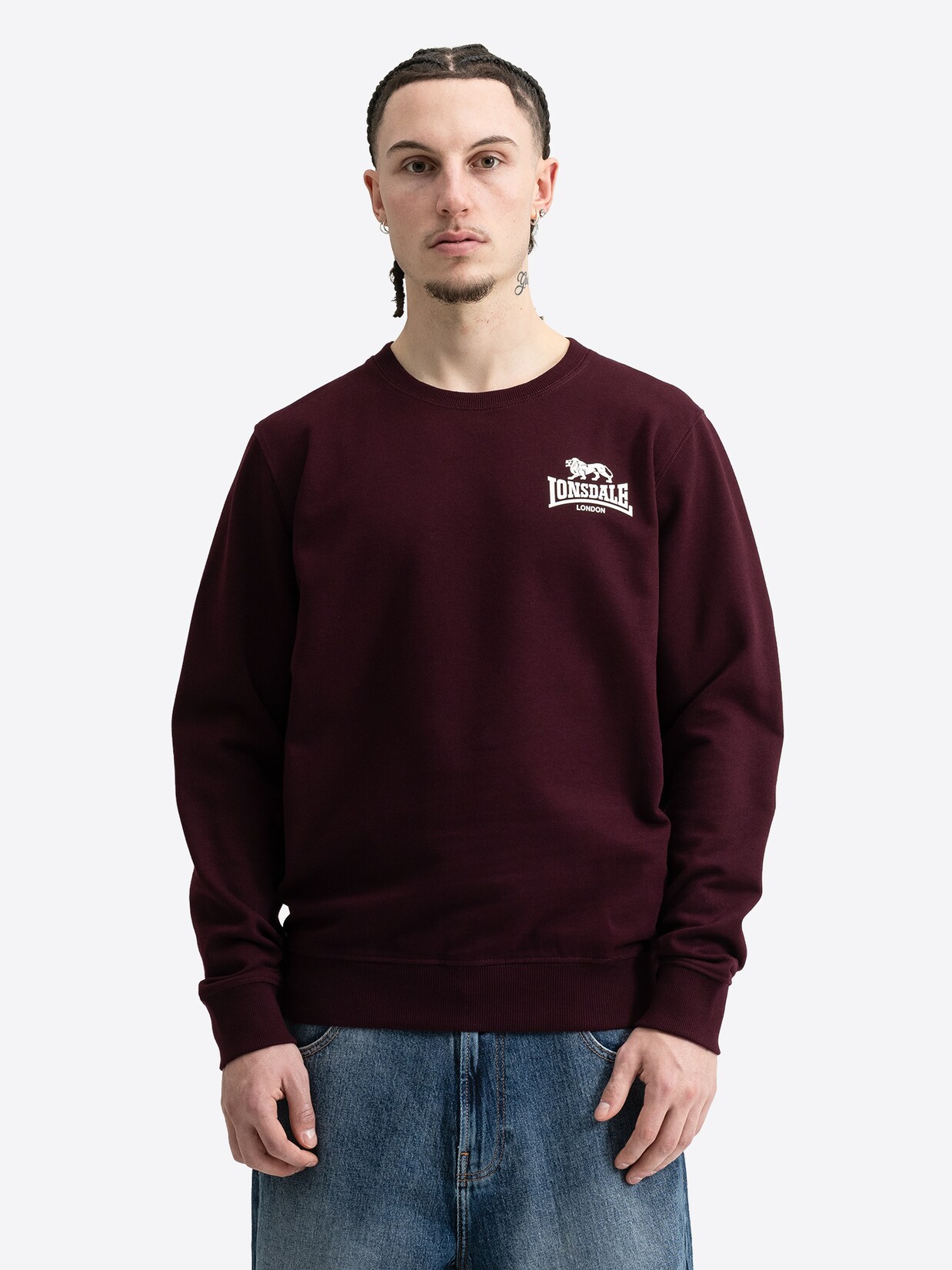 Lonsdale Herren Rundhals Sweatshirt schmale Passform LONGRIDGE