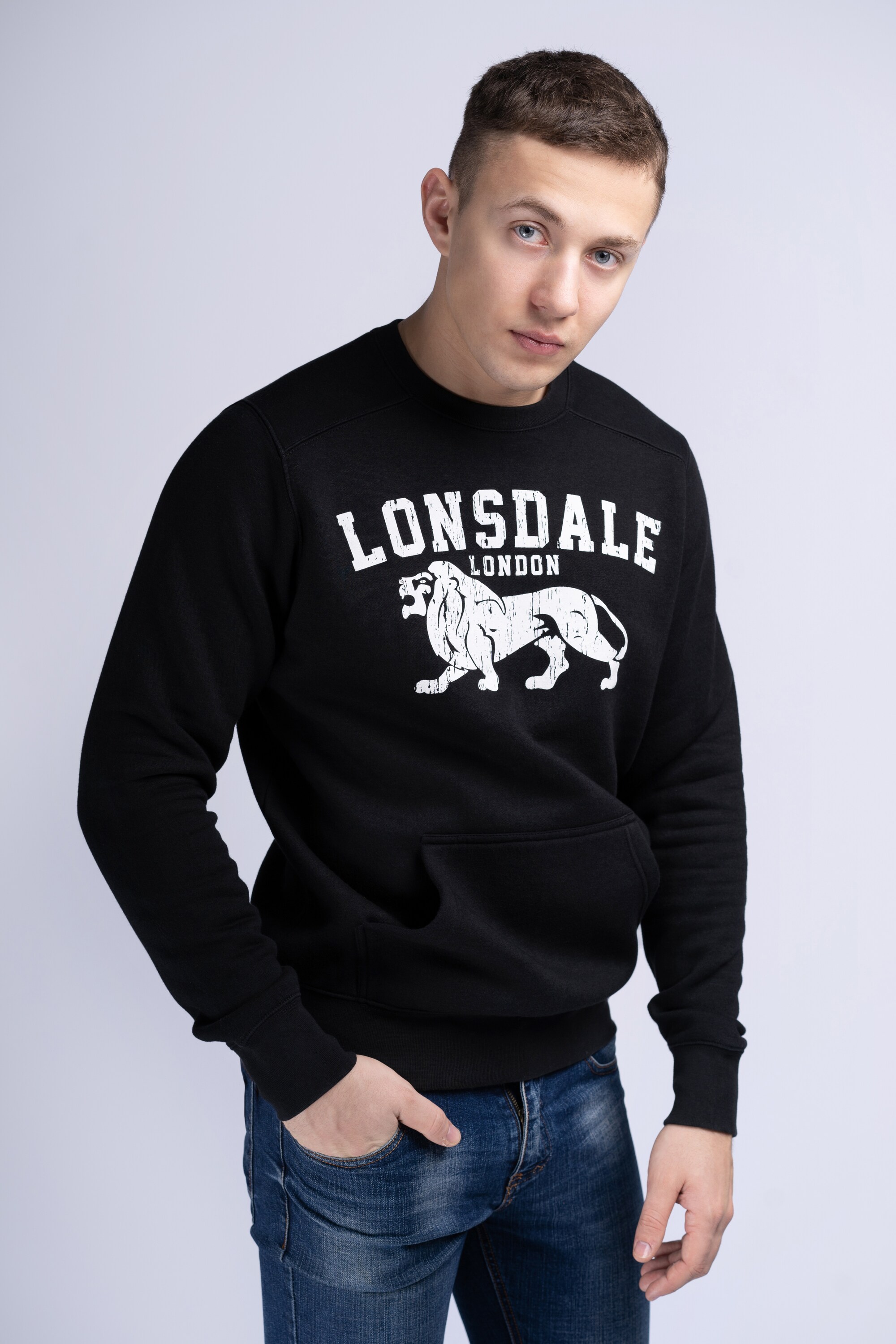 Lonsdale Herren Rundhals Sweatshirt schmale Passform KERSBROOK - Bild 1