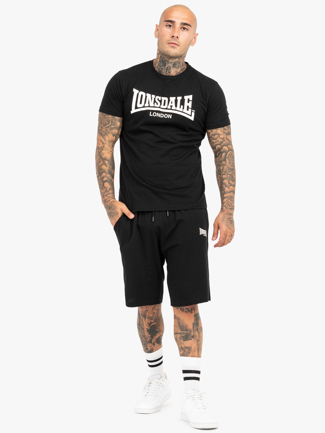 Lonsdale Herren T-Shirt & Shorts Set normale Passform MOY