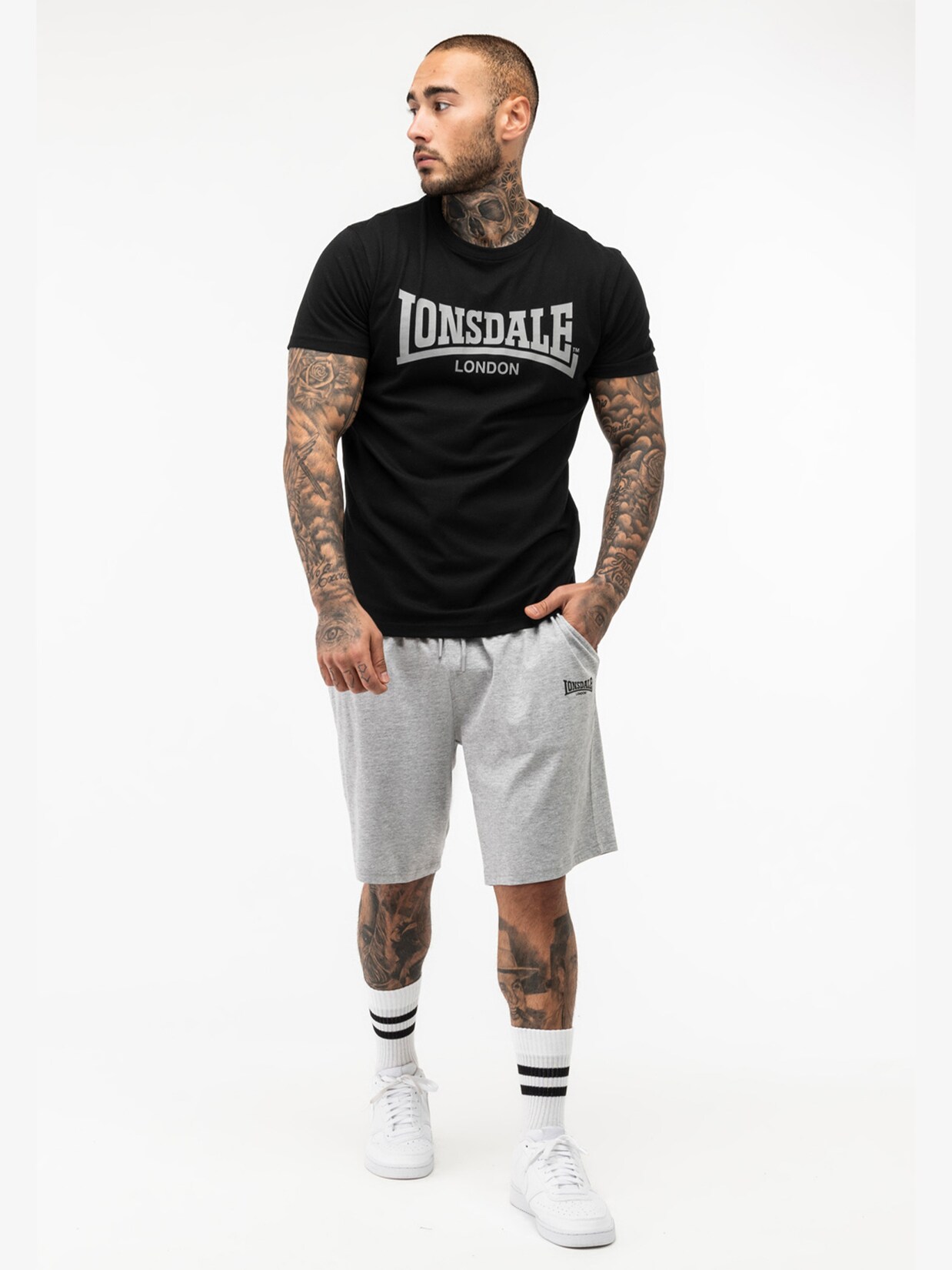 Lonsdale Herren T-Shirt & Shorts Set normale Passform MOY