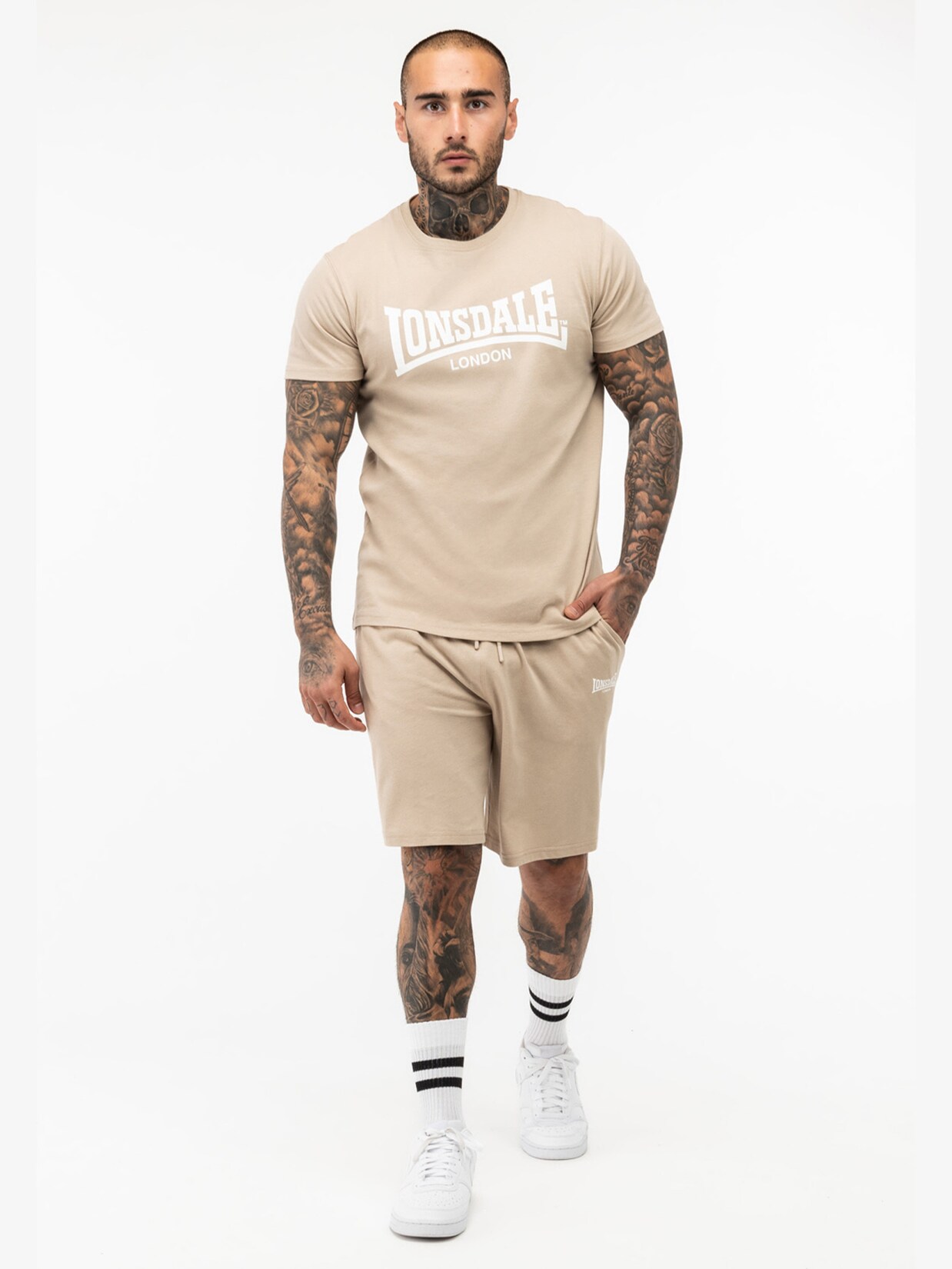 Lonsdale Herren T-Shirt & Shorts Set normale Passform MOY
