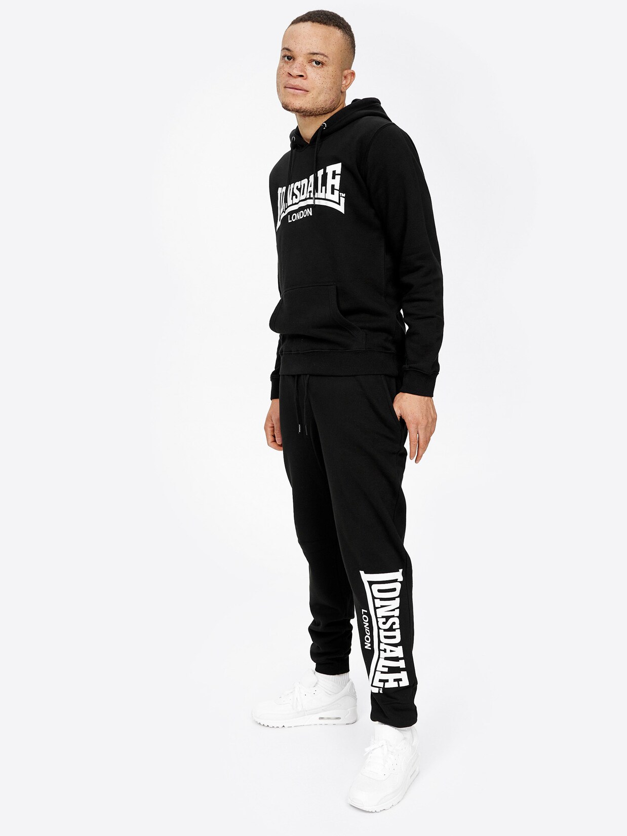 Lonsdale Herren Trainingsanzug mit Kapuze schmale Passform CLOUDY