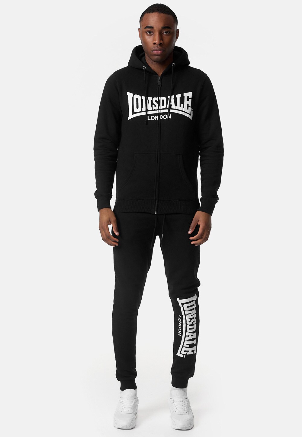 Lonsdale Herren Trainingsanzug mit Kapuze schmale Passform FEENY
