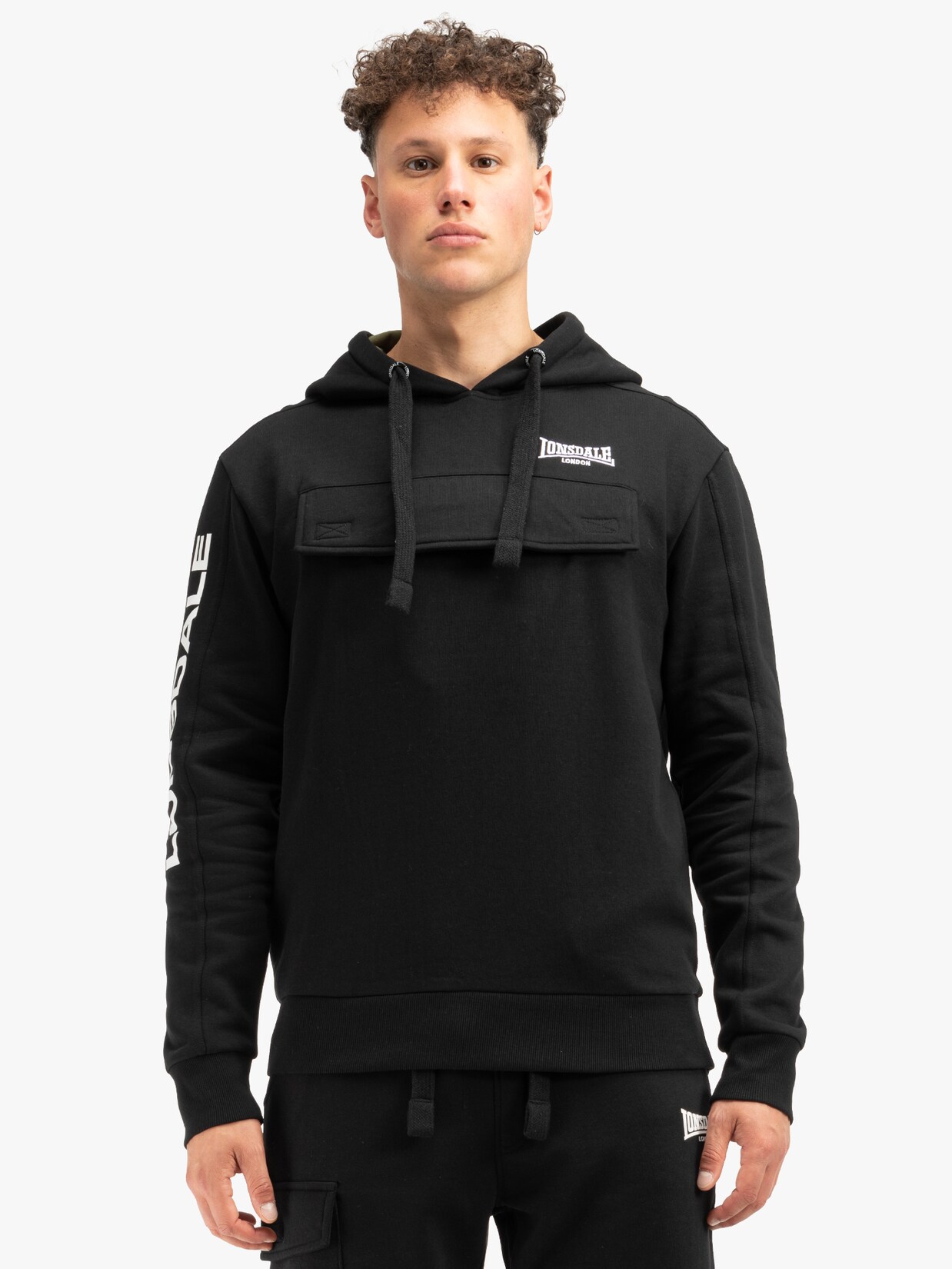 Lonsdale Herren Kapuzensweatshirt normale Passform RUSHEN | 04255581541428