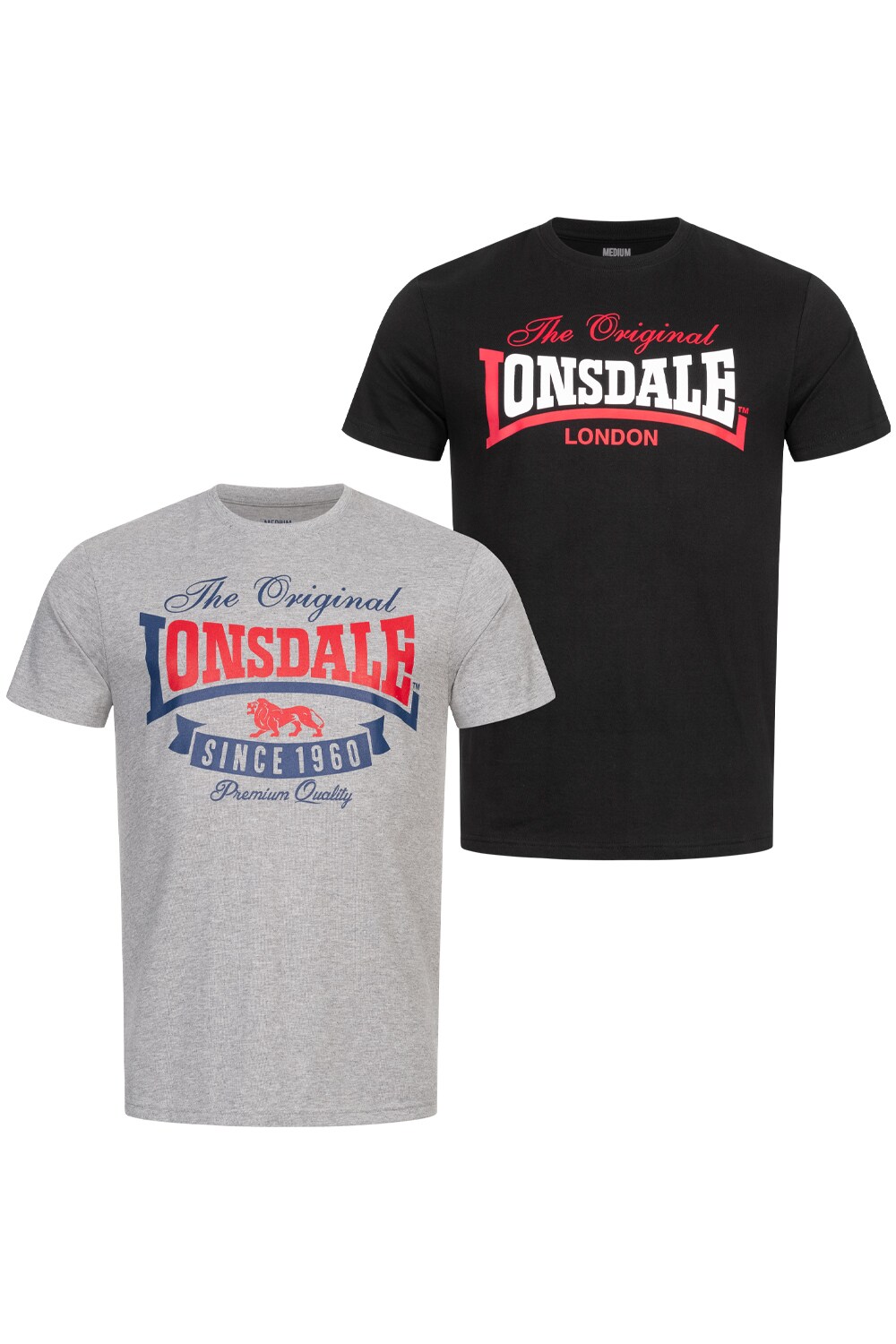 Lonsdale Herren T-Shirt normale Passform Doppelpack GEARACH
