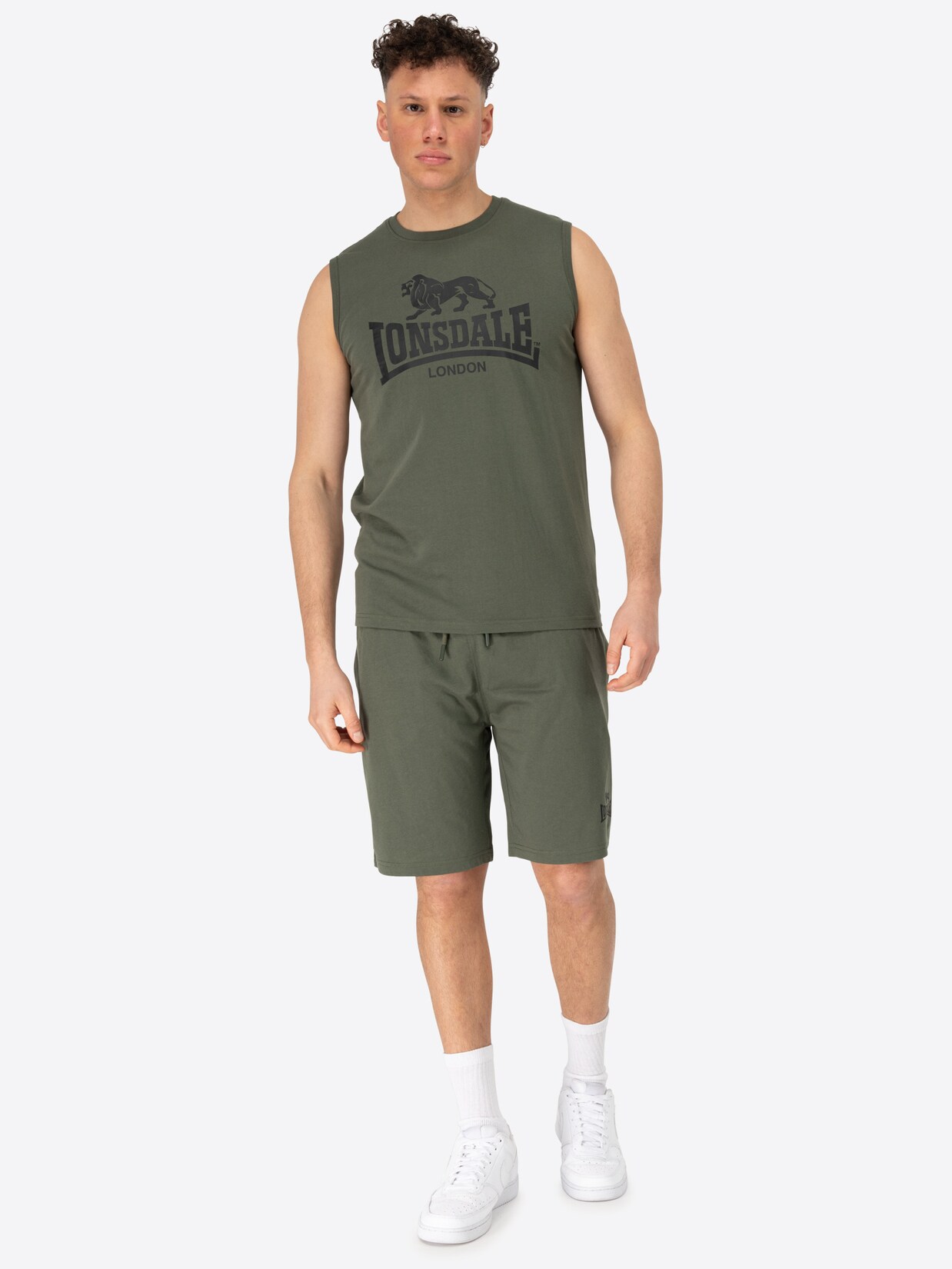 Lonsdale Herren ärmelloses T-Shirt & Shorts Set normale Passform ALLANTON