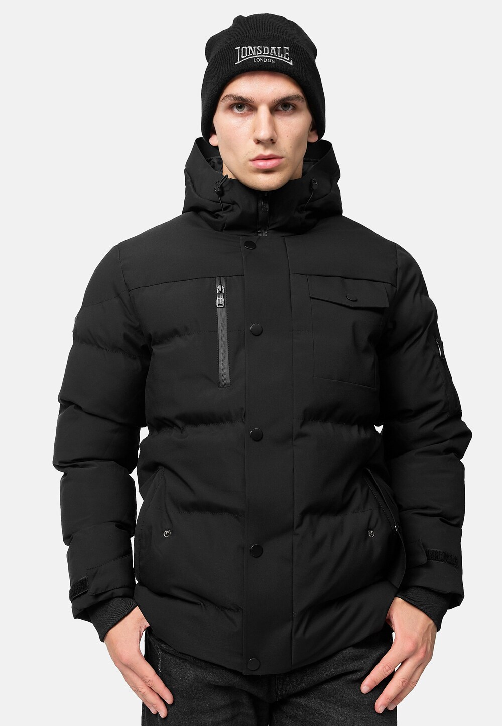Lonsdale Herren Winterjacke mit Kapuze normale Passform MALLAIG - Bild 1