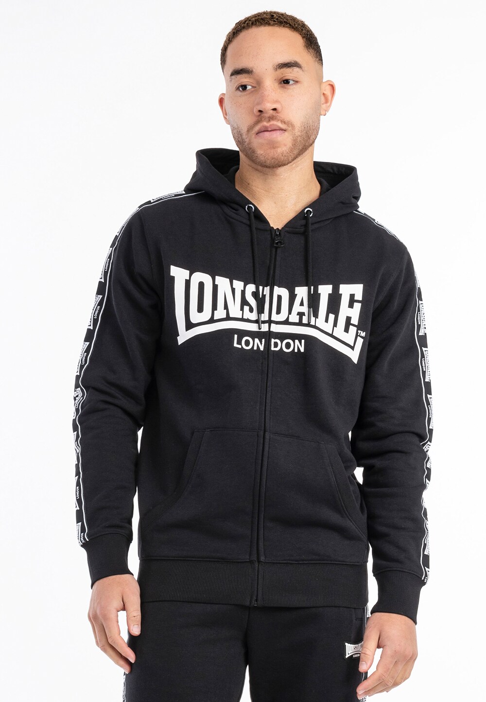 Lonsdale Herren Kapuzensweatjacke mit Rei&szlig;verschluss normale Passform BIGTON - Bild 1