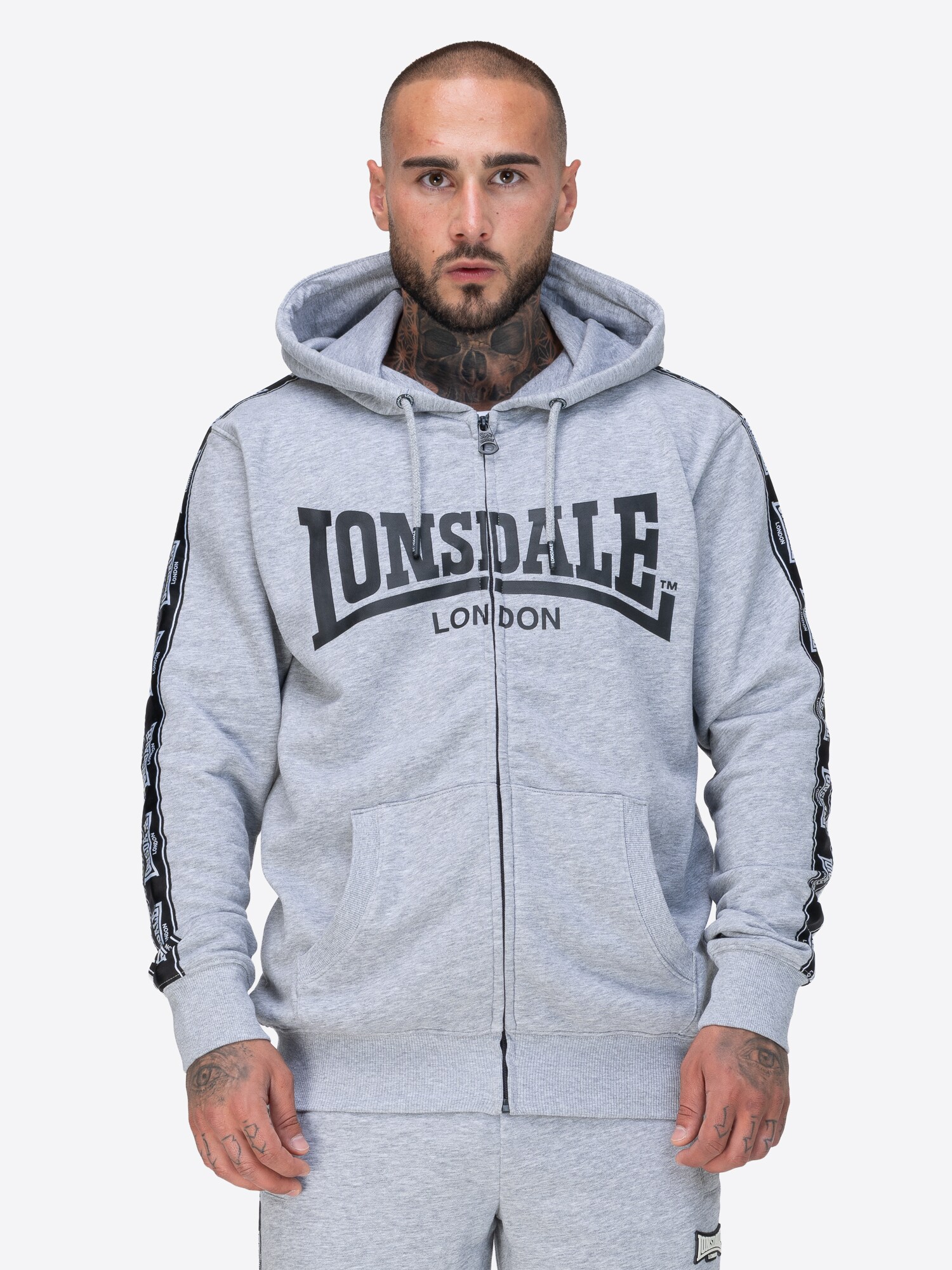 Lonsdale Herren Kapuzensweatjacke mit Rei&szlig;verschluss normale Passform BIGTON - Bild 1