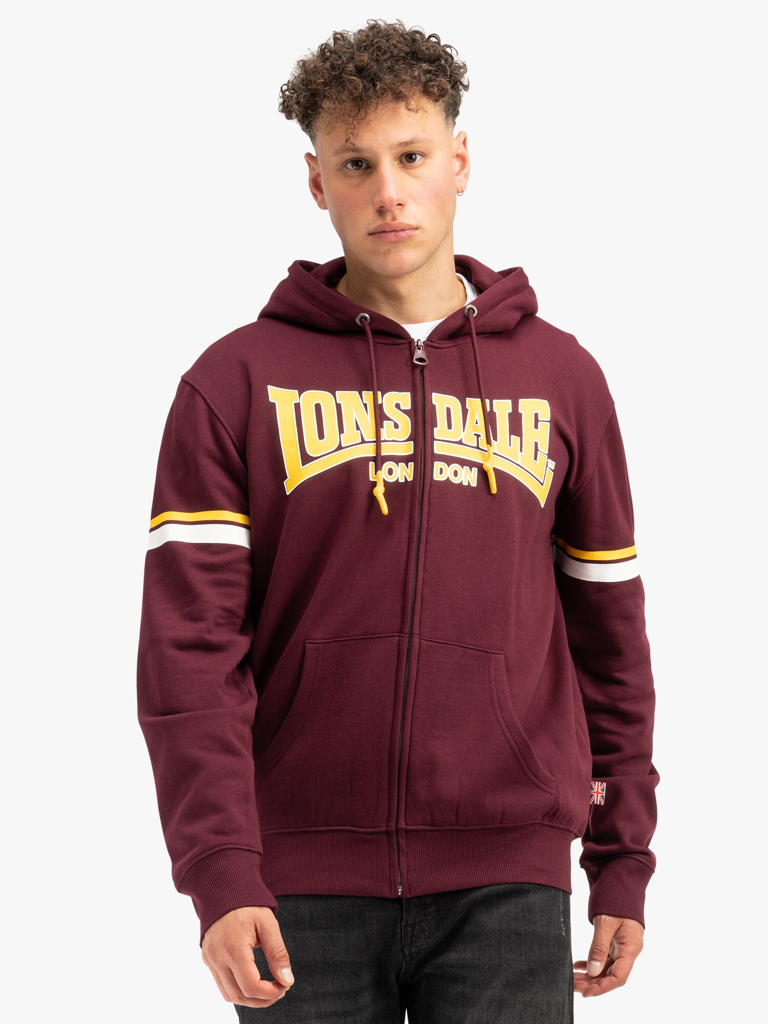 Lonsdale Herren Kapuzensweatjacke mit Rei&szlig;verschluss normale Passform DARFIELD - Bild 1