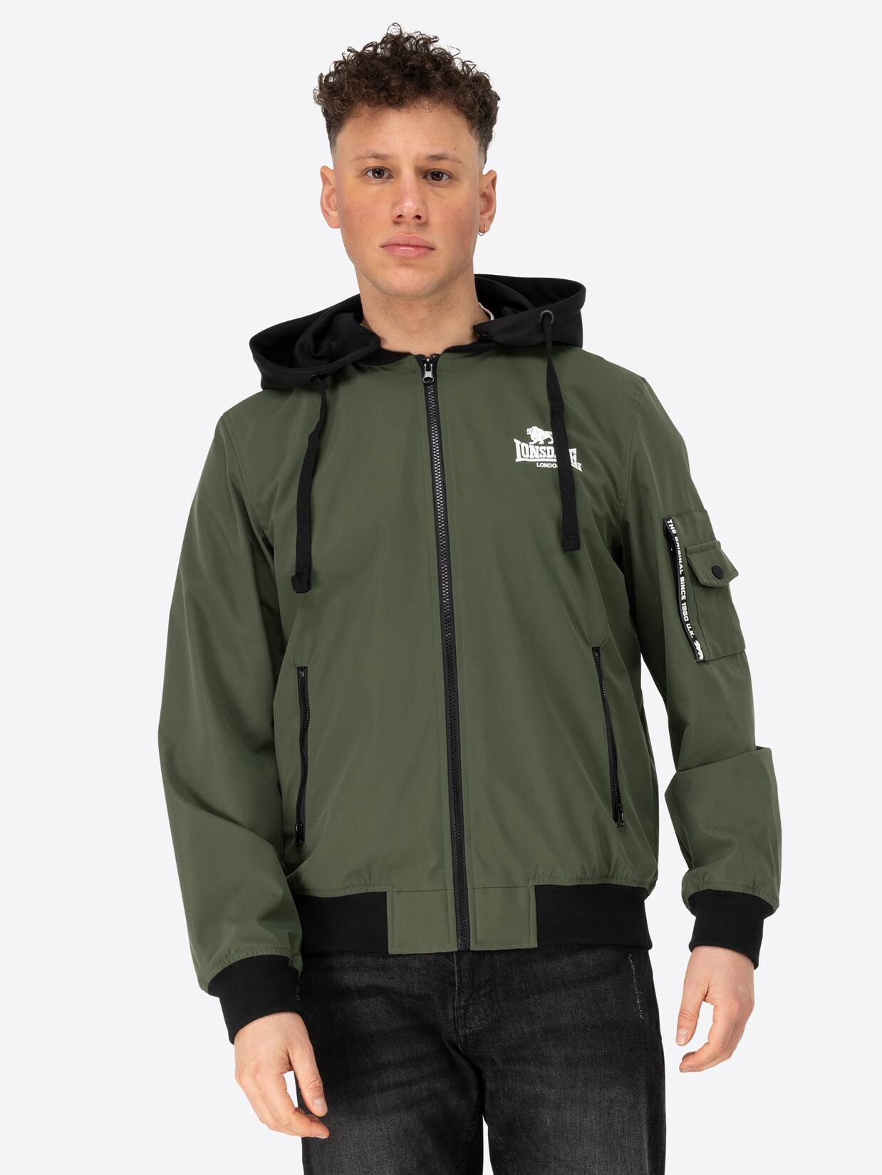Lonsdale Herren Jacke mit Kapuze schmale Passform SHALFORD