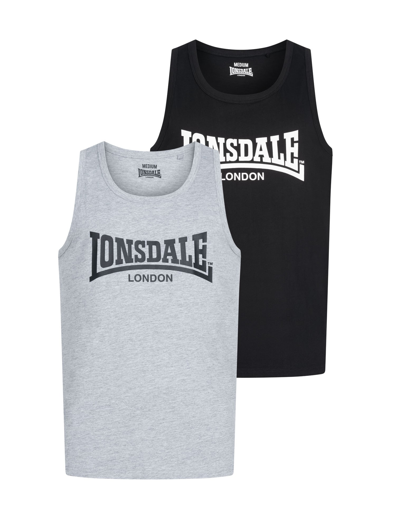 Lonsdale Herren Singlet normale Passform Doppelpack AVERHAM - Bild 1