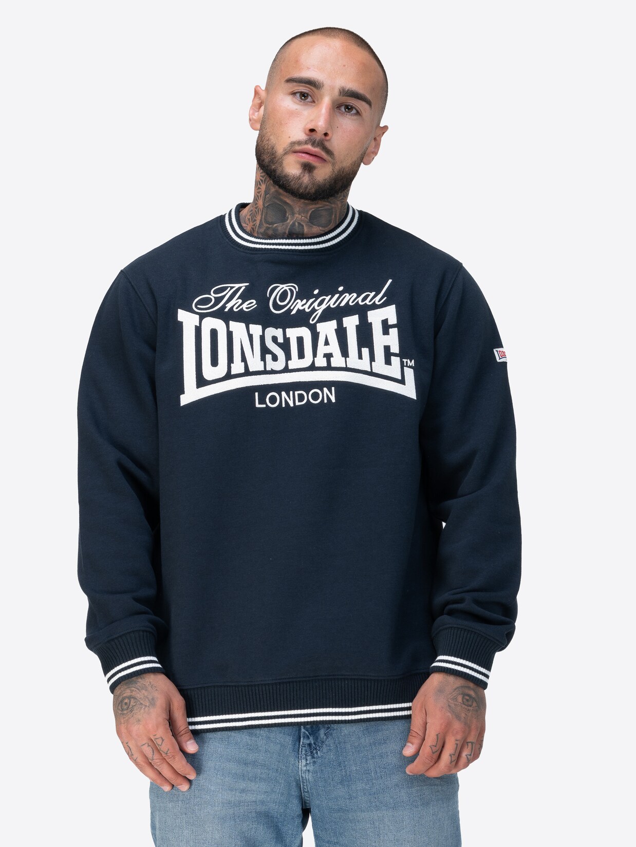 Lonsdale Herren Rundhals Sweatshirt normale Passform CLIFTON