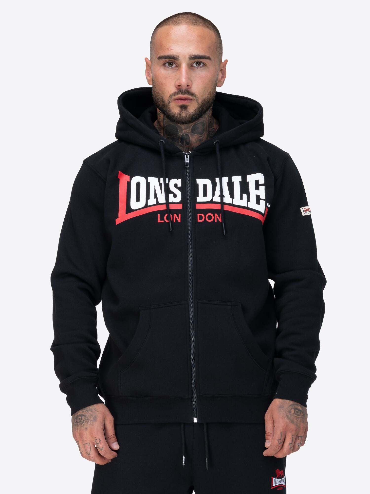 Lonsdale Herren Kapuzensweatjacke mit Rei&szlig;verschluss normale Passform GARRIGILL - Bild 1