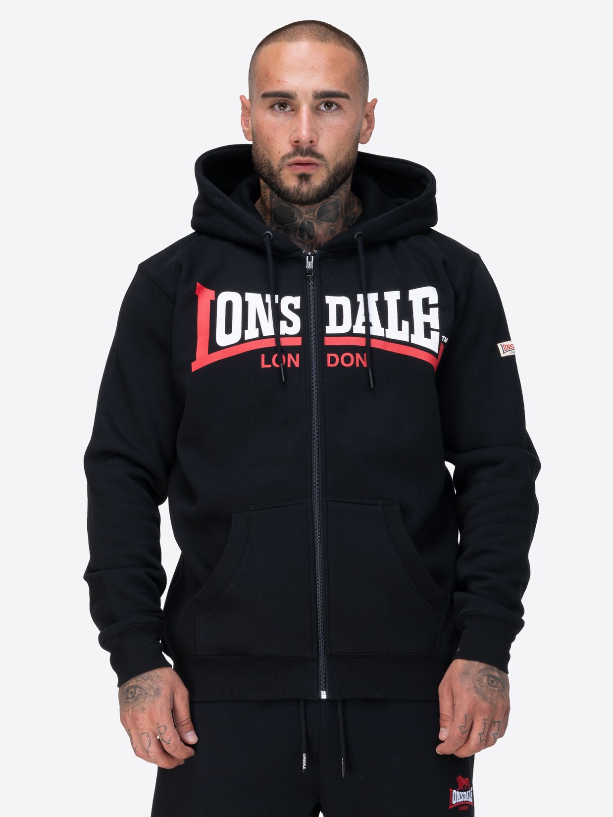 Lonsdale Herren Kapuzensweatjacke mit Reißverschluss normale Passform GARRIGILL