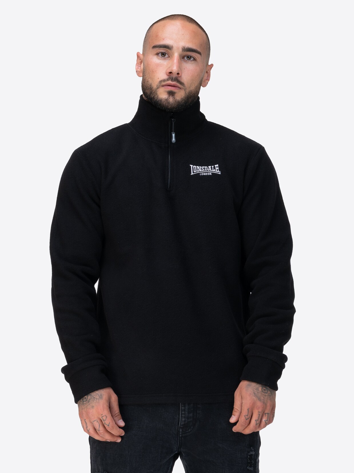 Lonsdale Herren Sweatshirt mit Viertelreißverschluss normale Passform LOSTOCK