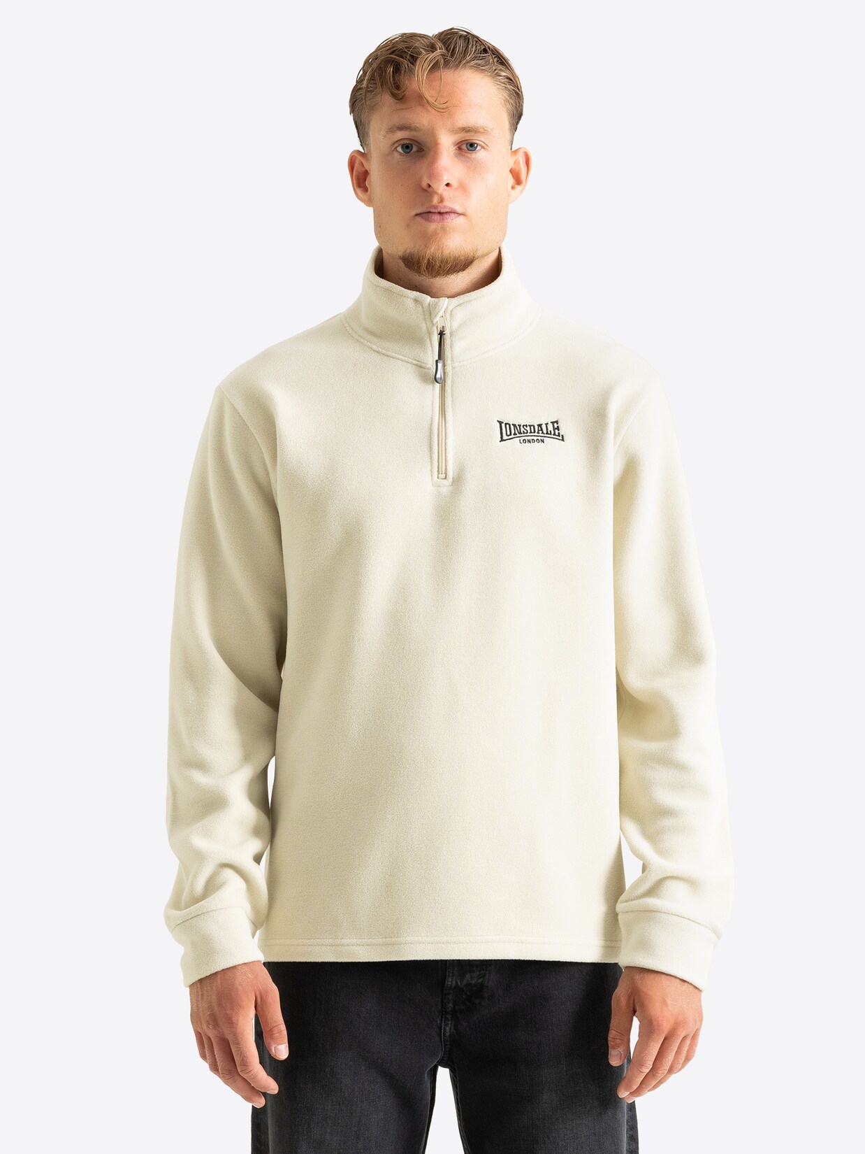 Lonsdale Herren Sweatshirt mit Viertelreißverschluss normale Passform LOSTOCK