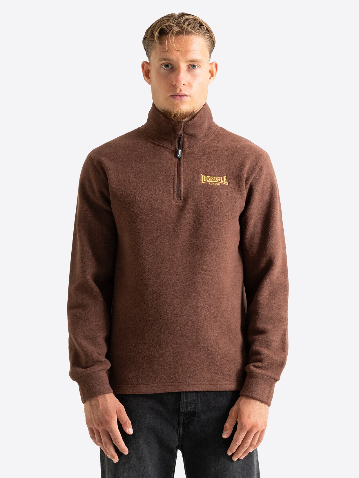 Lonsdale Herren Sweatshirt mit Viertelreißverschluss normale Passform LOSTOCK