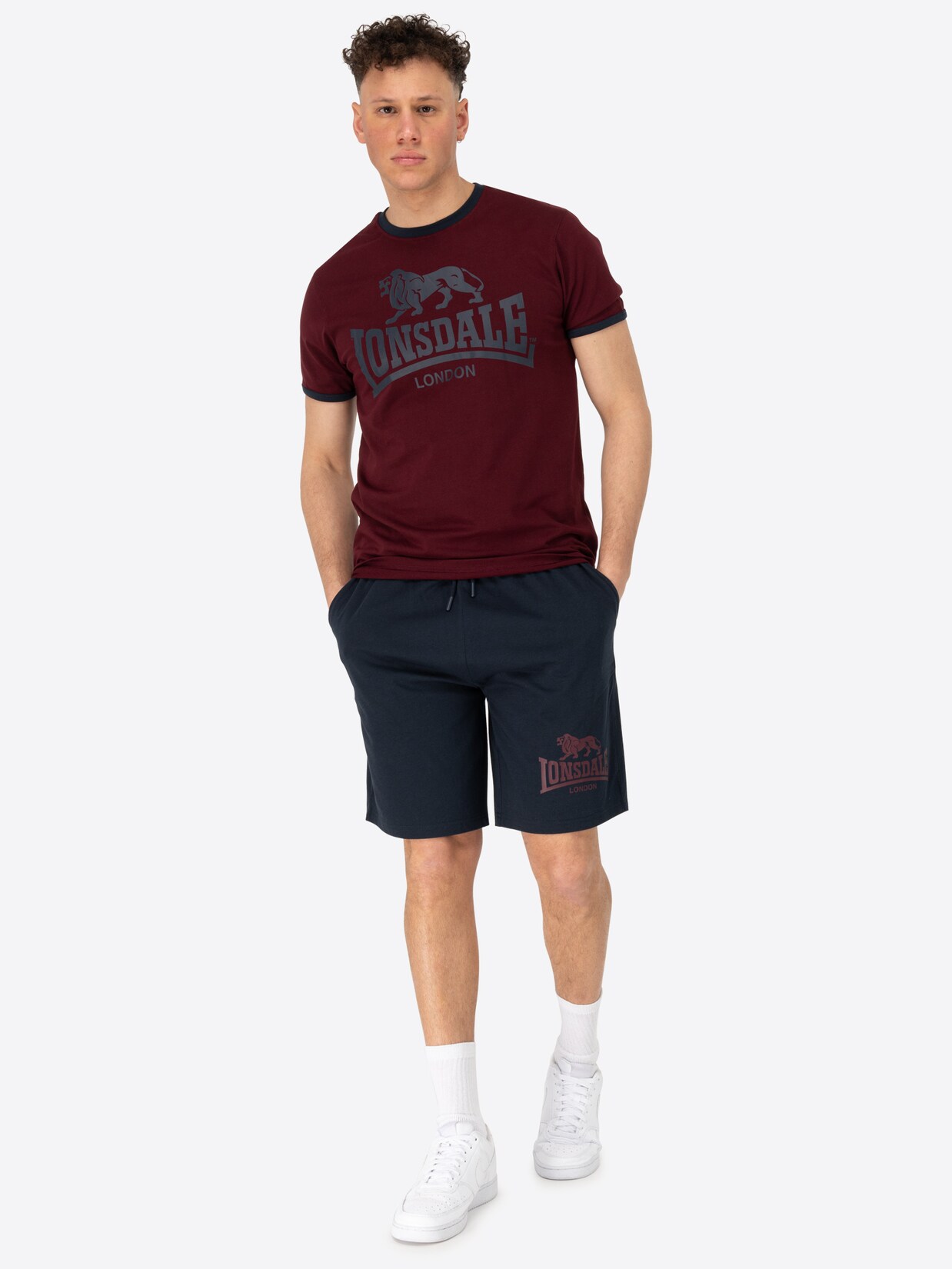 Lonsdale Herren T-Shirt & Shorts Set normale Passform MAIST