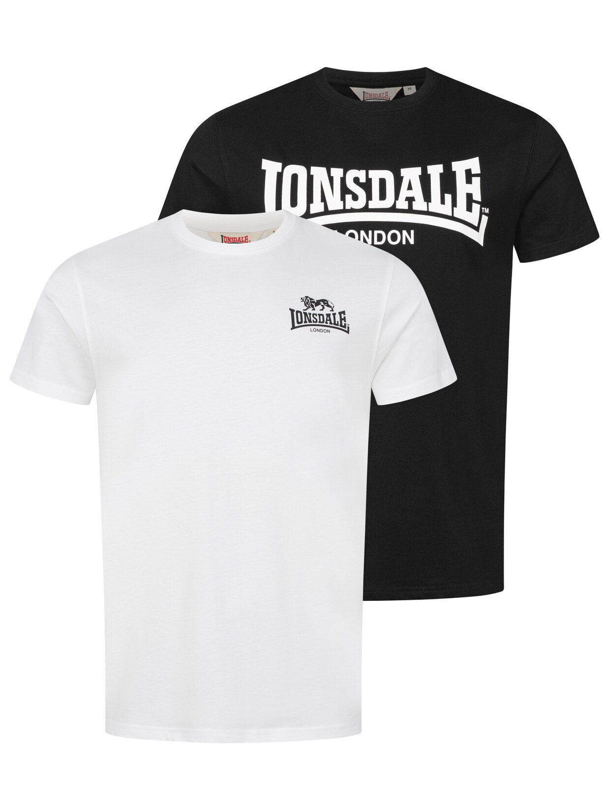Lonsdale Herren T-Shirt normale Passform Doppelpack YARNBROOK