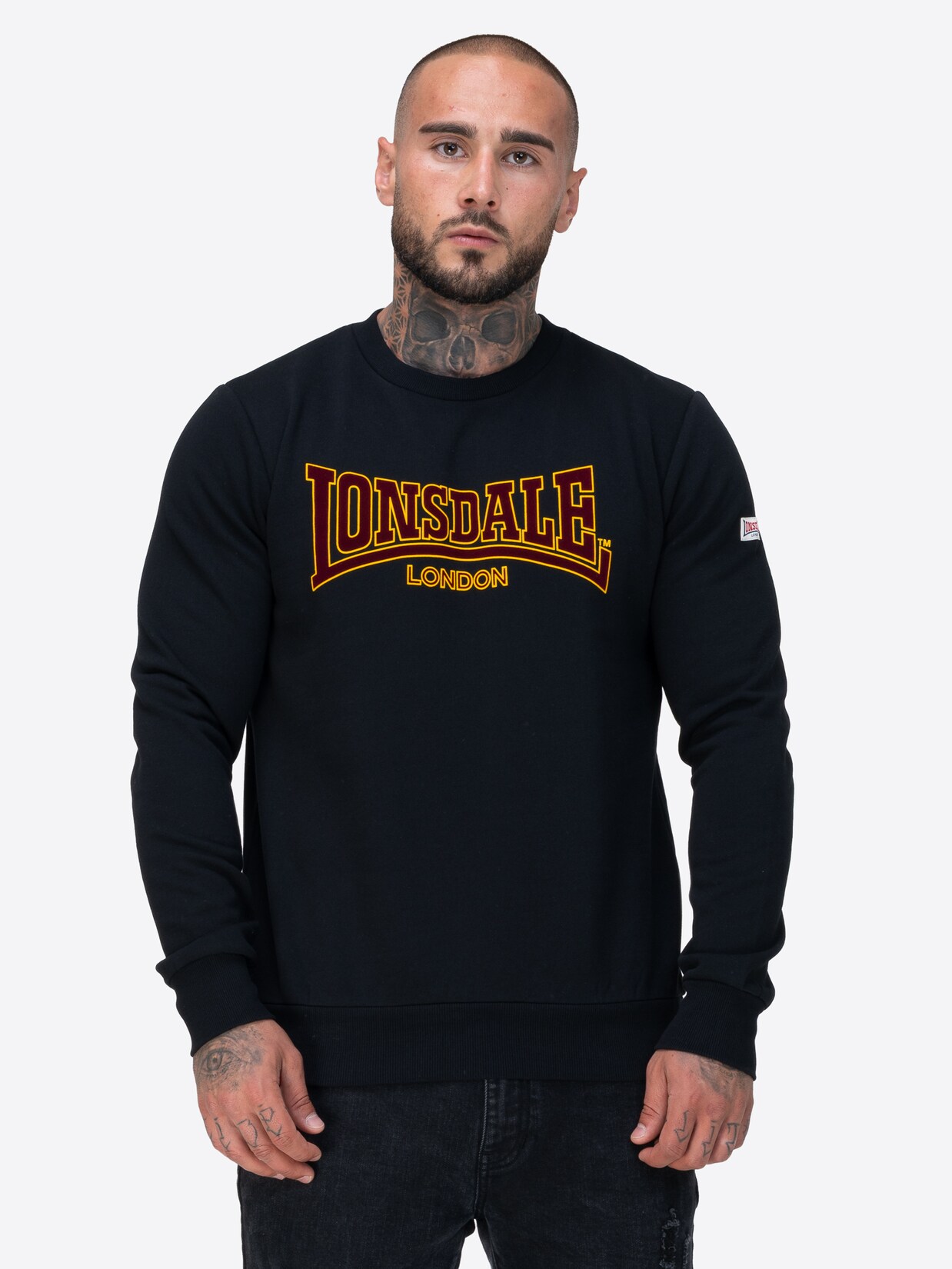 Lonsdale Herren Rundhals Sweatshirt schmale Passform CREWNECK CLASSIC LL001 | 04255581587389