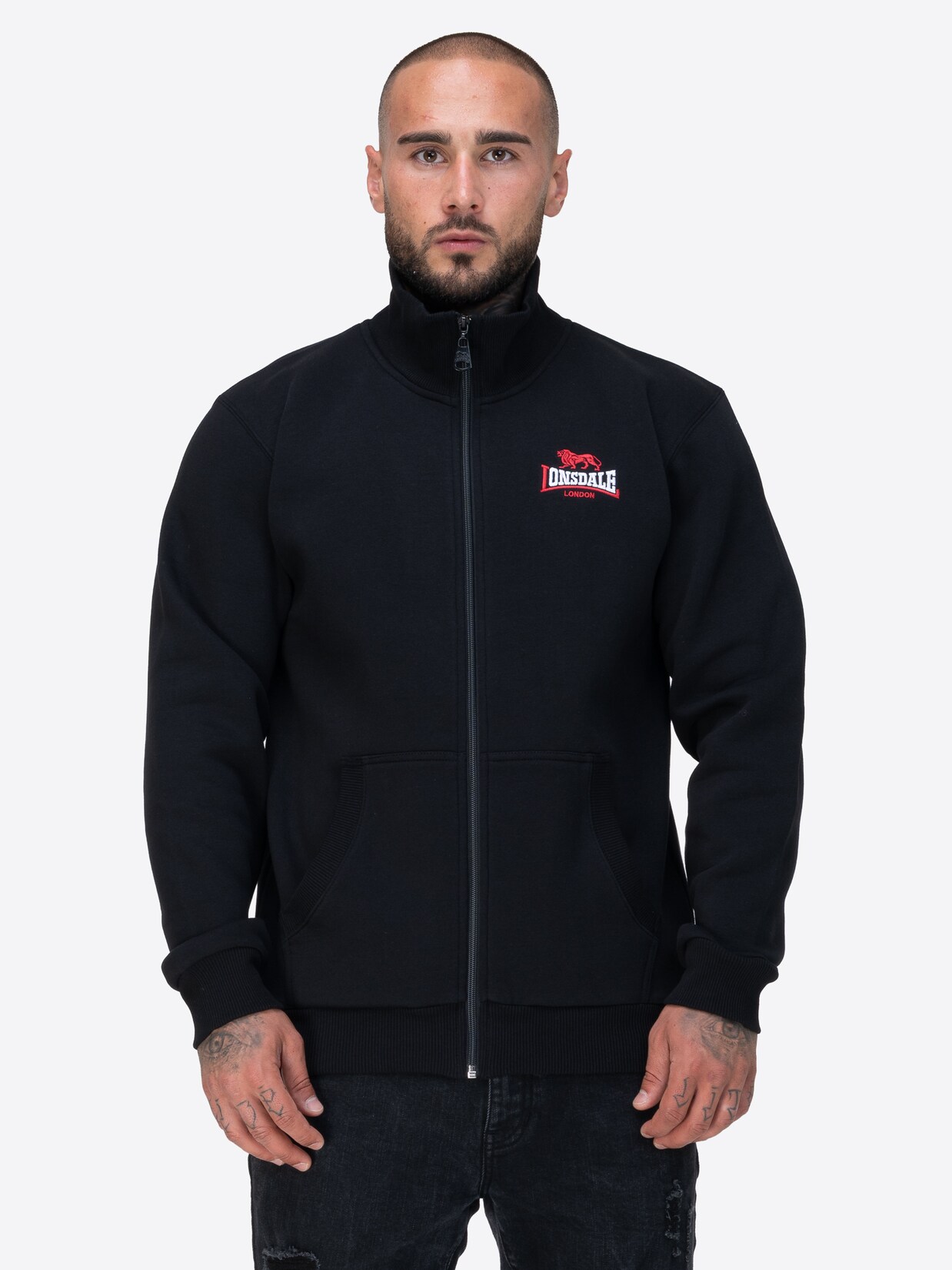 Lonsdale Herren Sweatjacke mit Reißverschluss normale Passform CROPSTON | 04255581587747