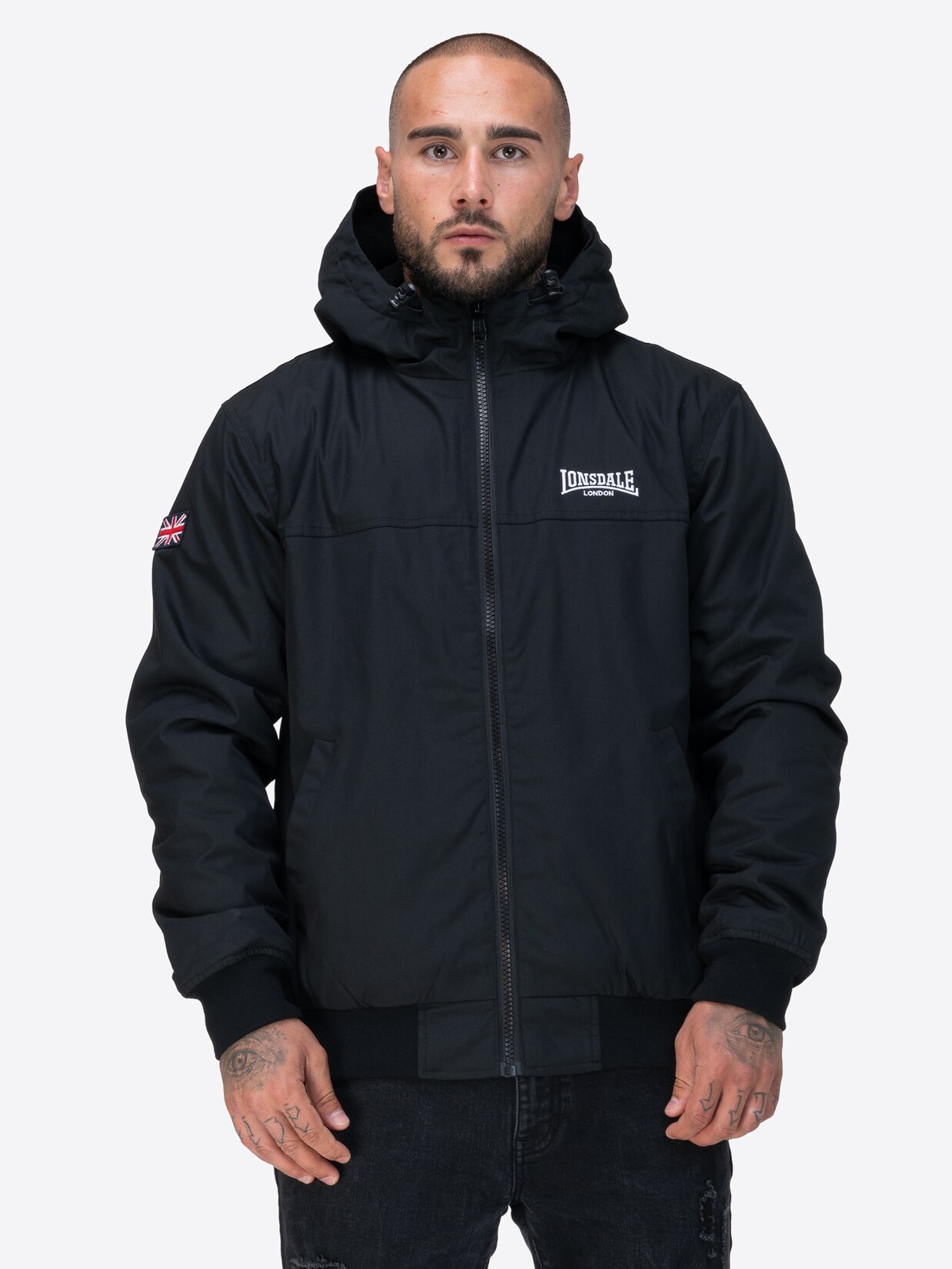 Lonsdale Herren Jacke mit Kapuze normale Passform DUNSTER