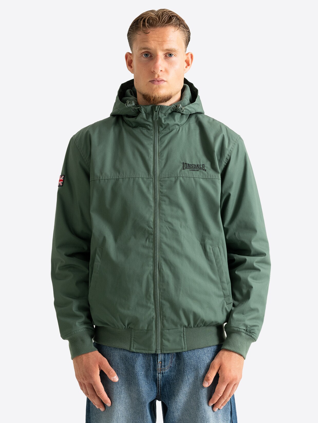 Lonsdale Herren Jacke mit Kapuze normale Passform DUNSTER