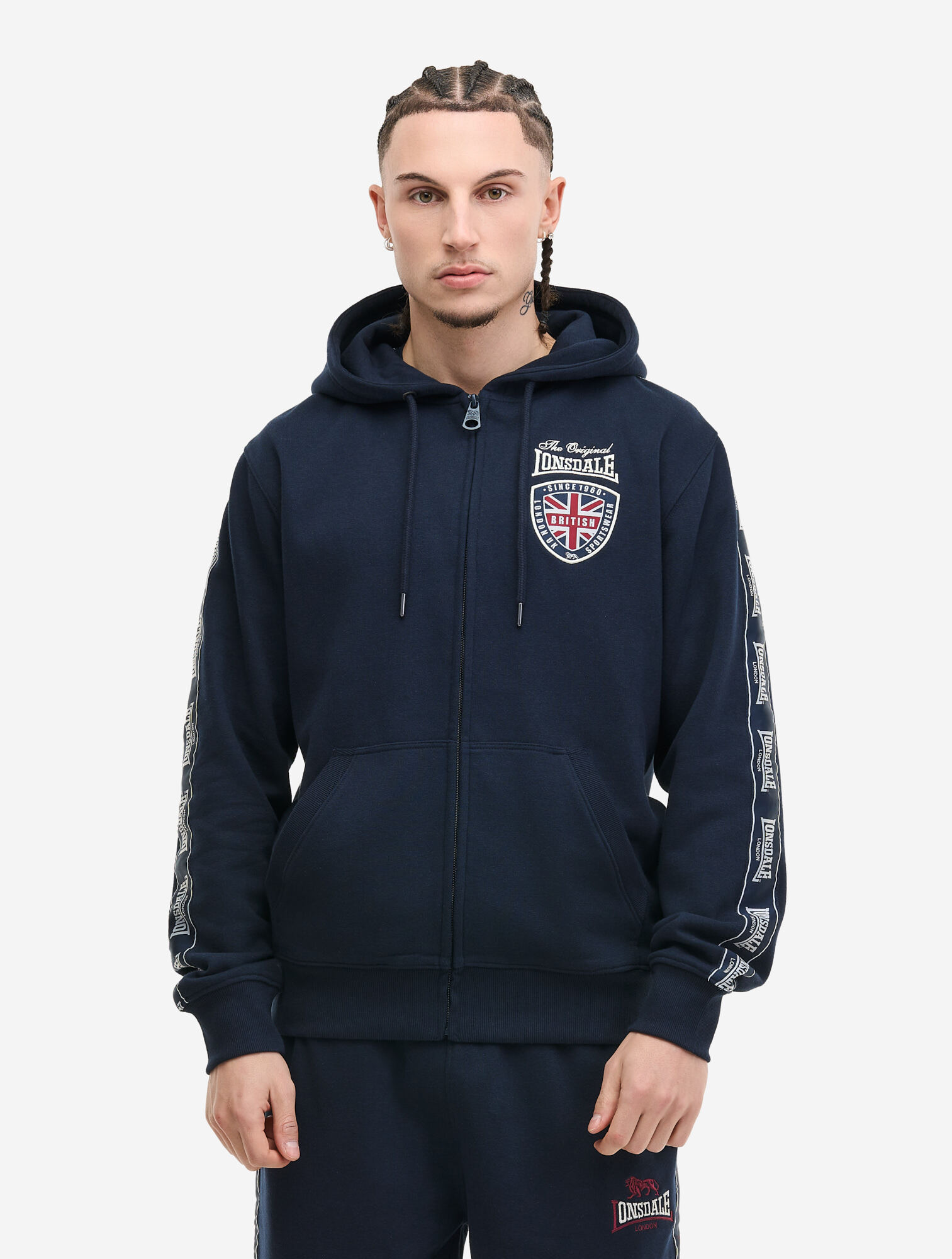 Lonsdale Herren Kapuzensweatjacke mit Rei&szlig;verschluss normale Passform MATFEN - Bild 1