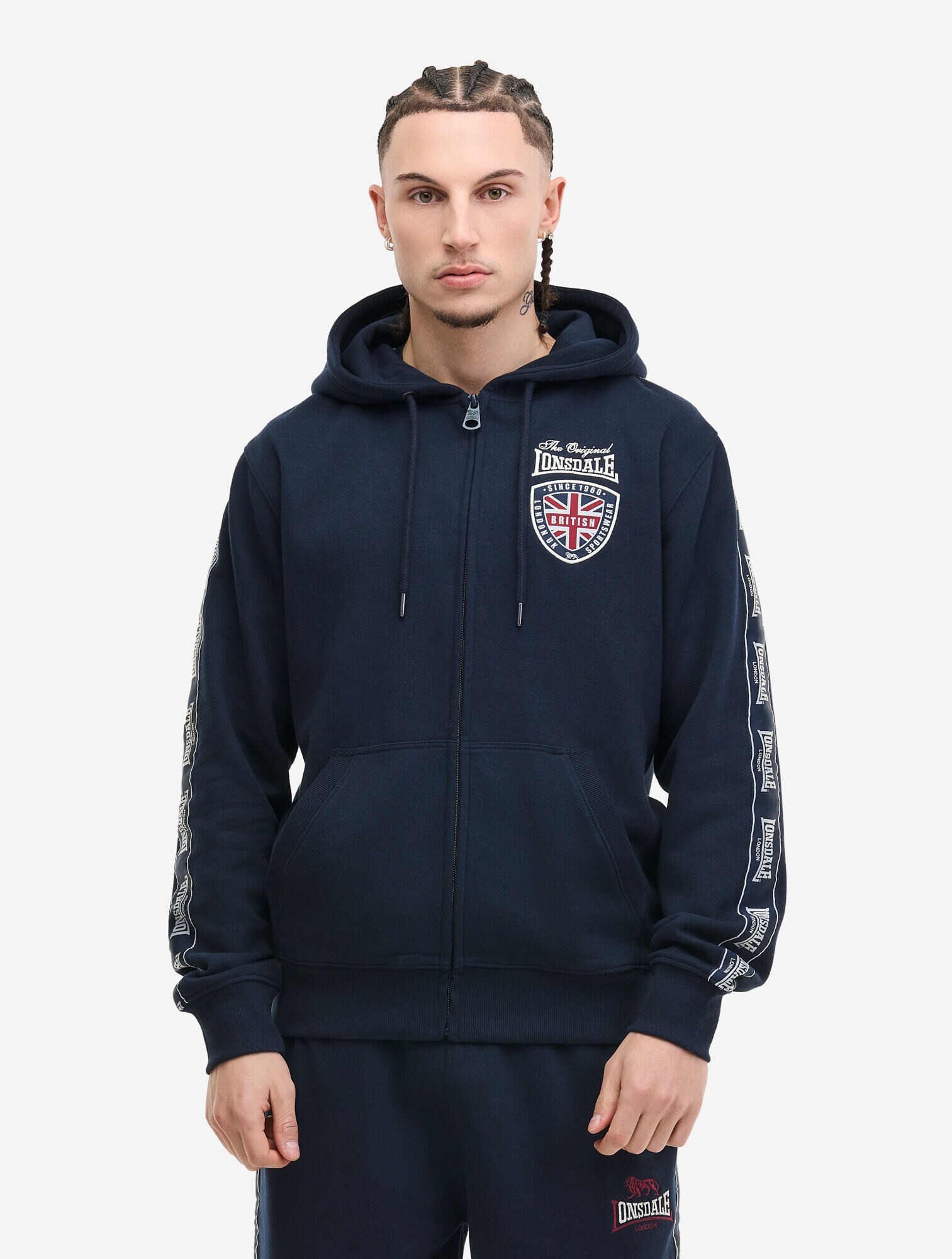 Lonsdale Herren Kapuzensweatjacke mit Rei&szlig;verschluss normale Passform MATFEN - Bild 1