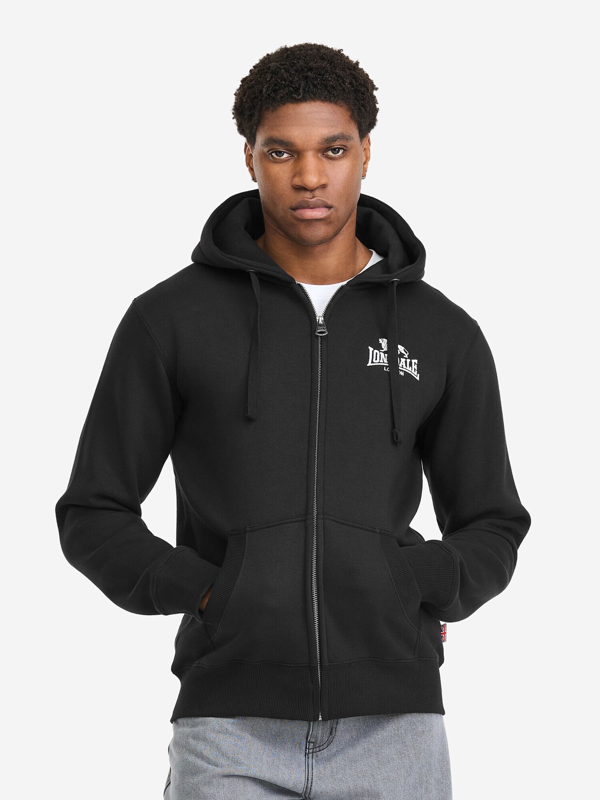 Lonsdale Herren Kapuzensweatjacke mit Reißverschluss normale Passform ROTHERHITHE