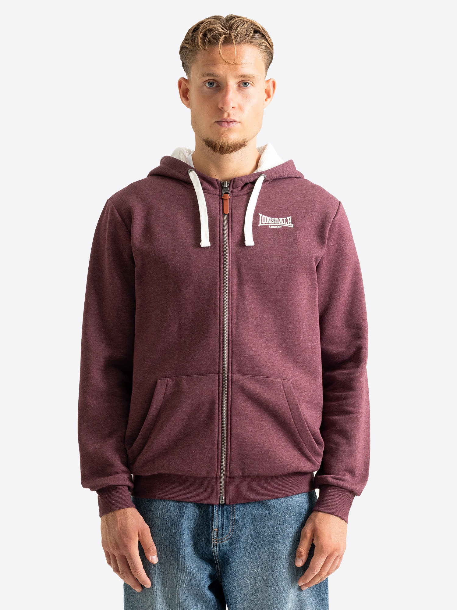 Lonsdale Herren Kapuzensweatjacke mit Rei&szlig;verschluss normale Passform HILLINGDON - Bild 1