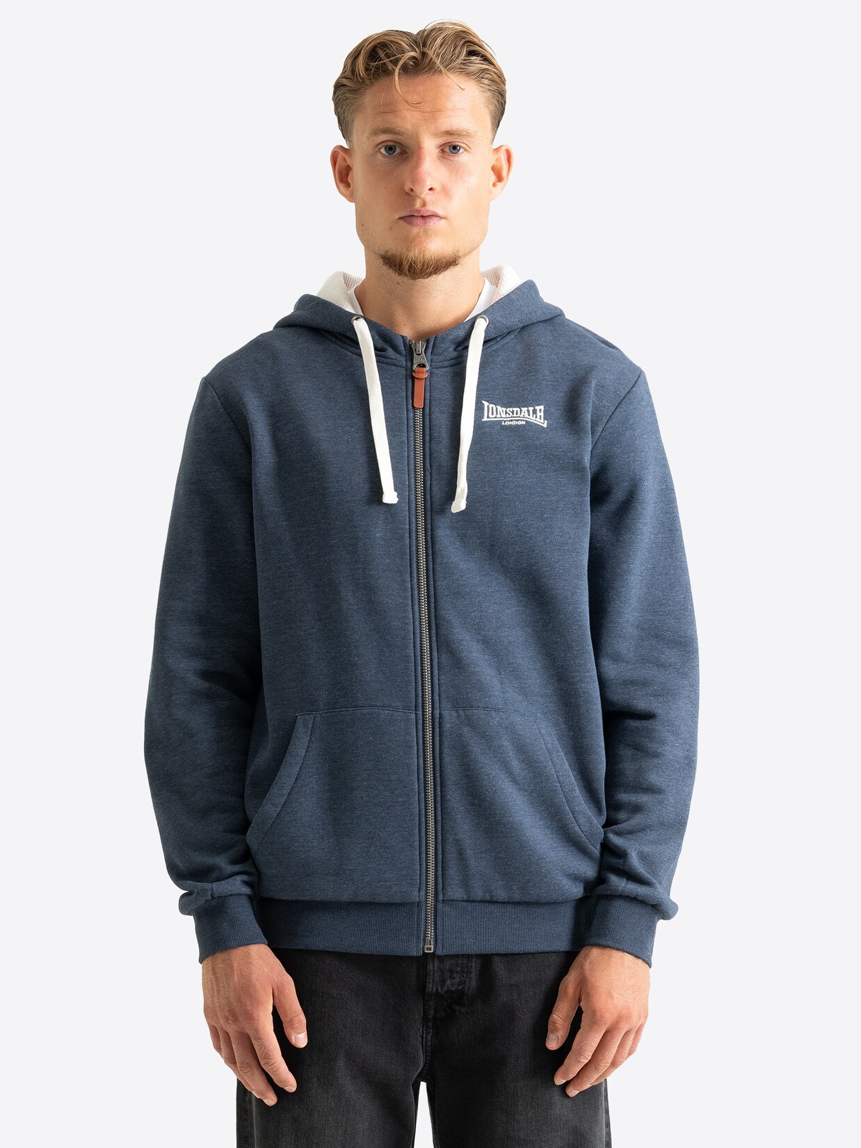 Lonsdale Herren Kapuzensweatjacke mit Reißverschluss normale Passform HILLINGDON
