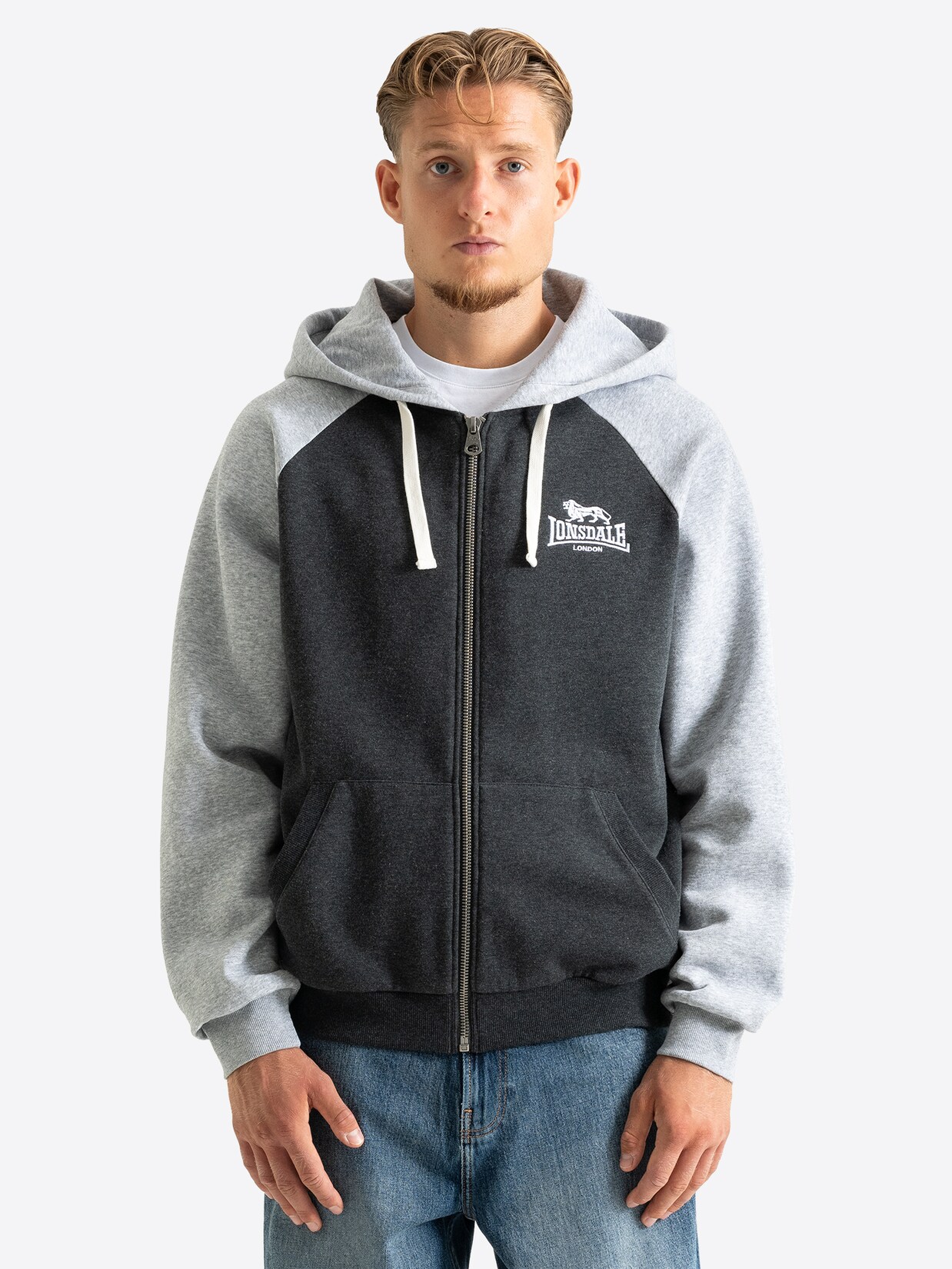 Lonsdale Herren Kapuzensweatjacke mit Reißverschluss normale Passform COULSDON