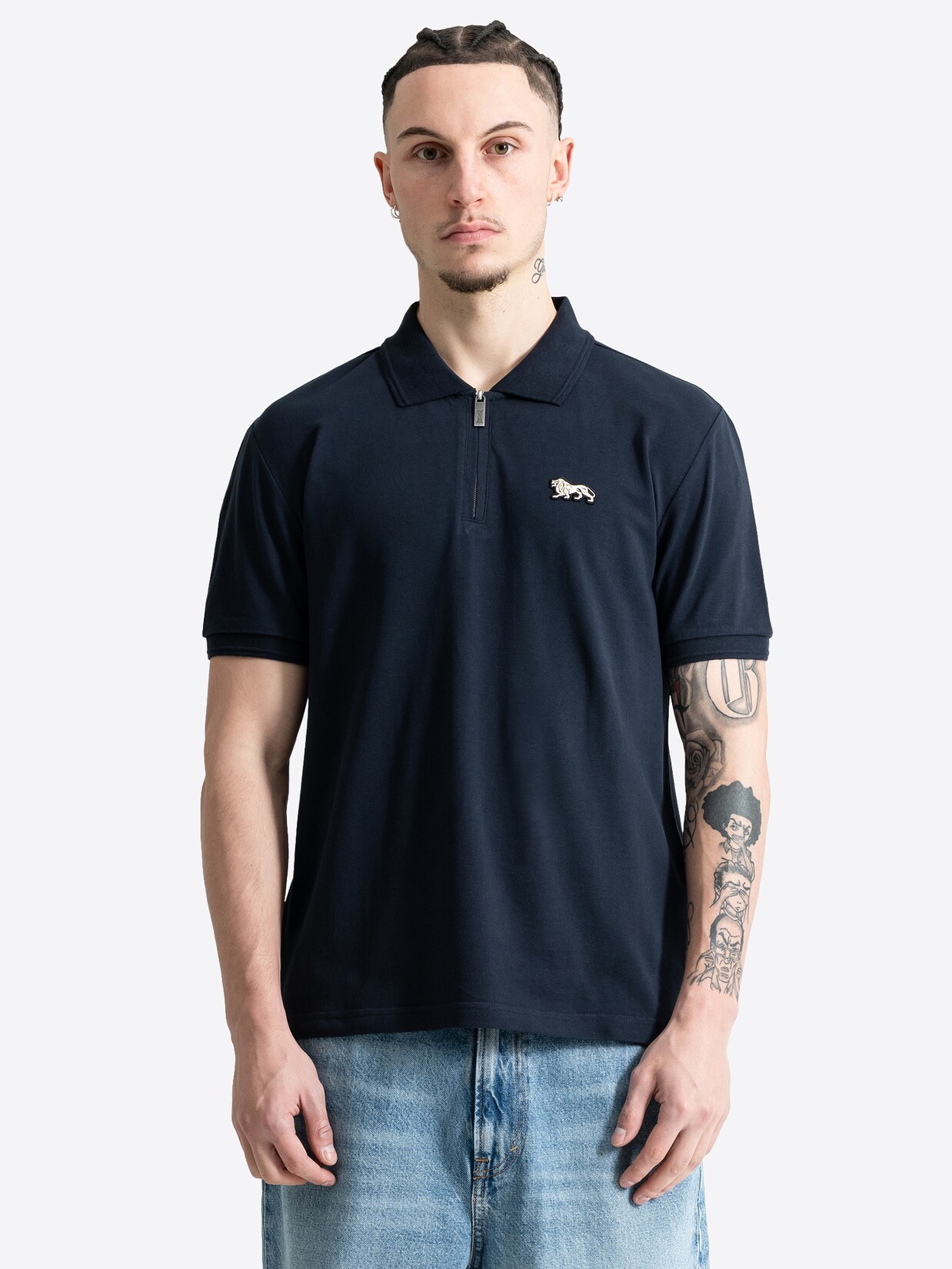 Lonsdale Herren Poloshirt mit Viertelreißverschluss normale Passform HERTFORD