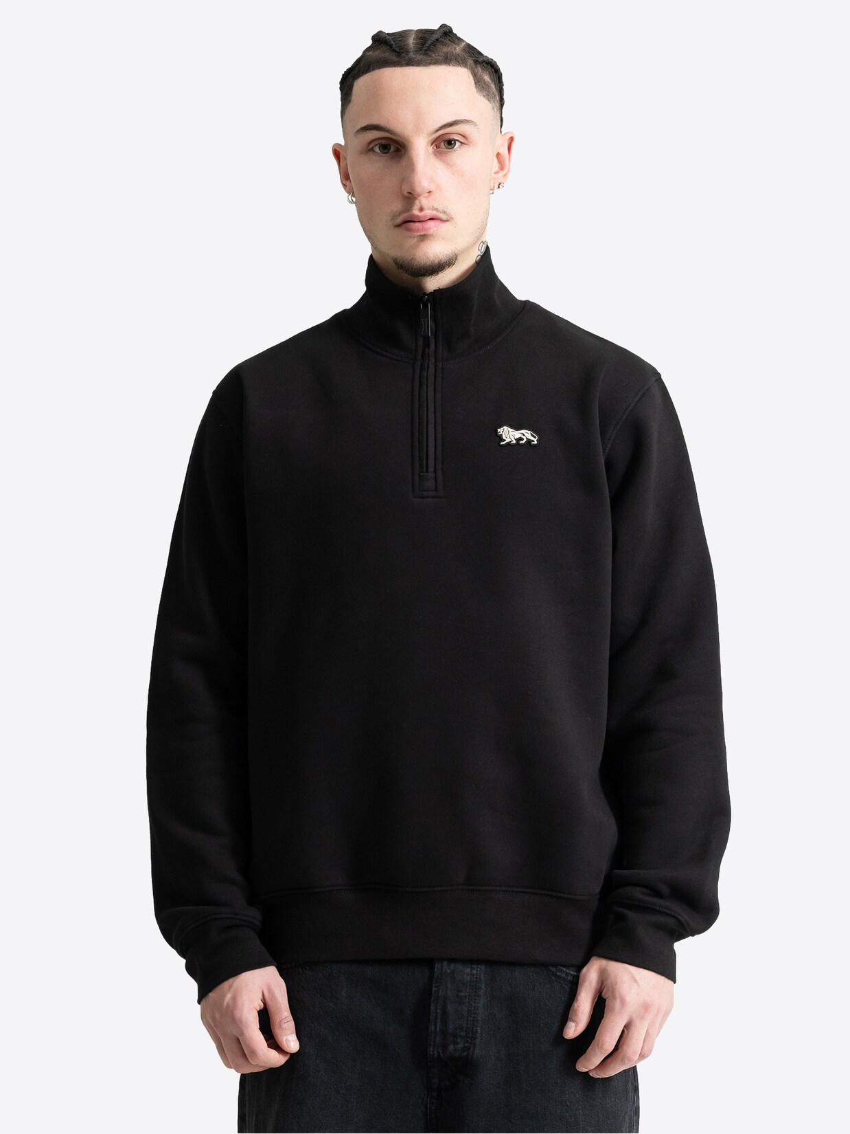 Lonsdale Herren Sweatshirt mit Viertelreißverschluss normale Passform CHISLEHURST