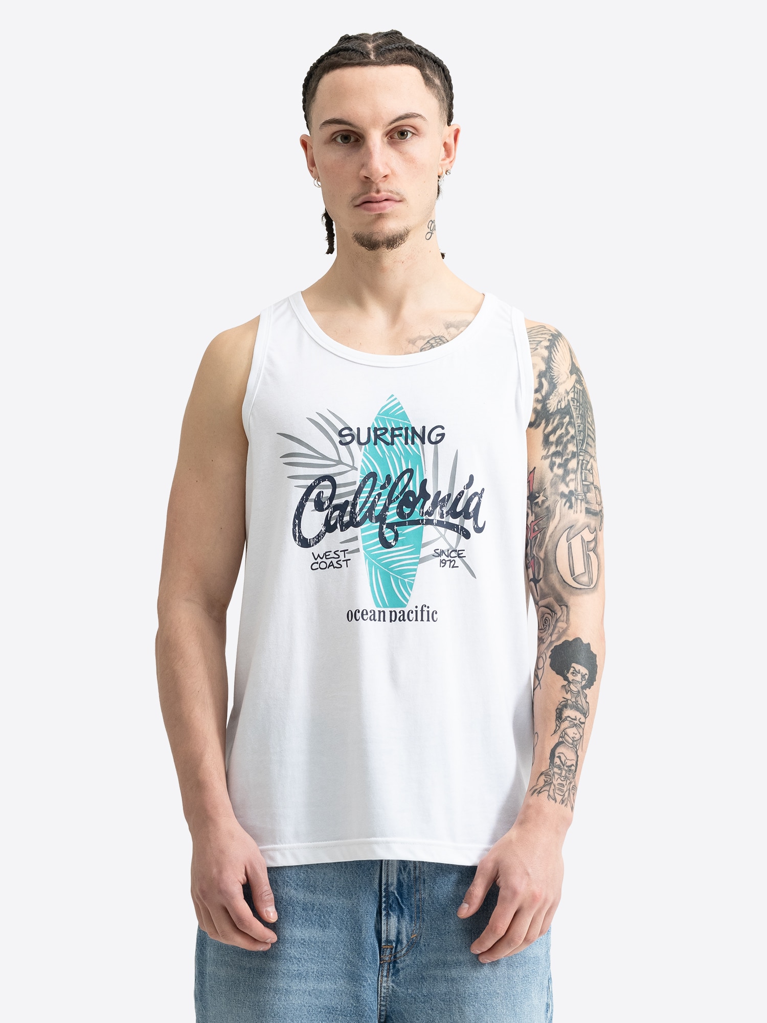 Ocean Pacific Herren Singlet normale Passform WHITEWASH - Bild 1