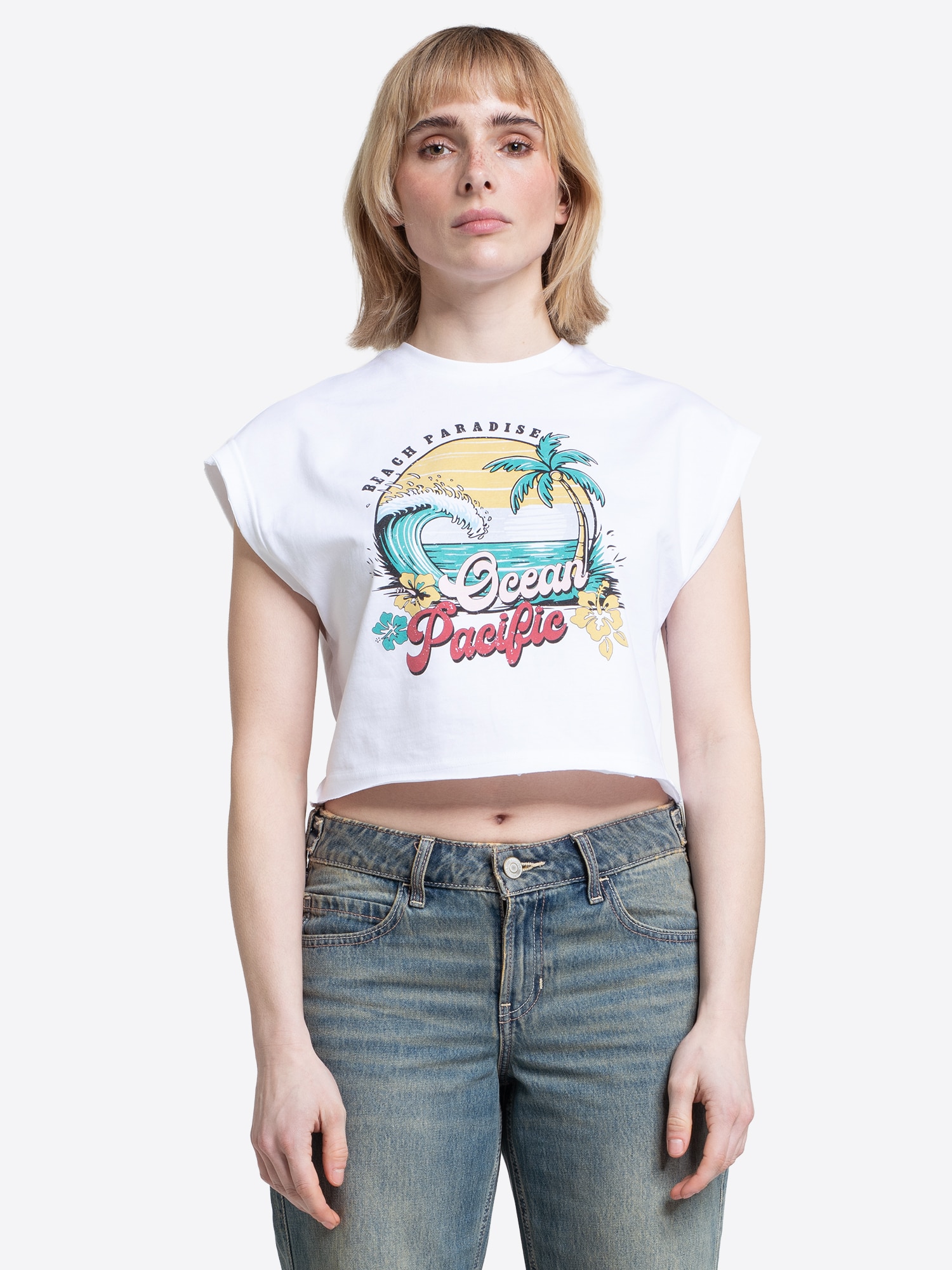 Ocean Pacific Frauen &auml;rmelloses T-Shirt Cropped NOOSA - Bild 1