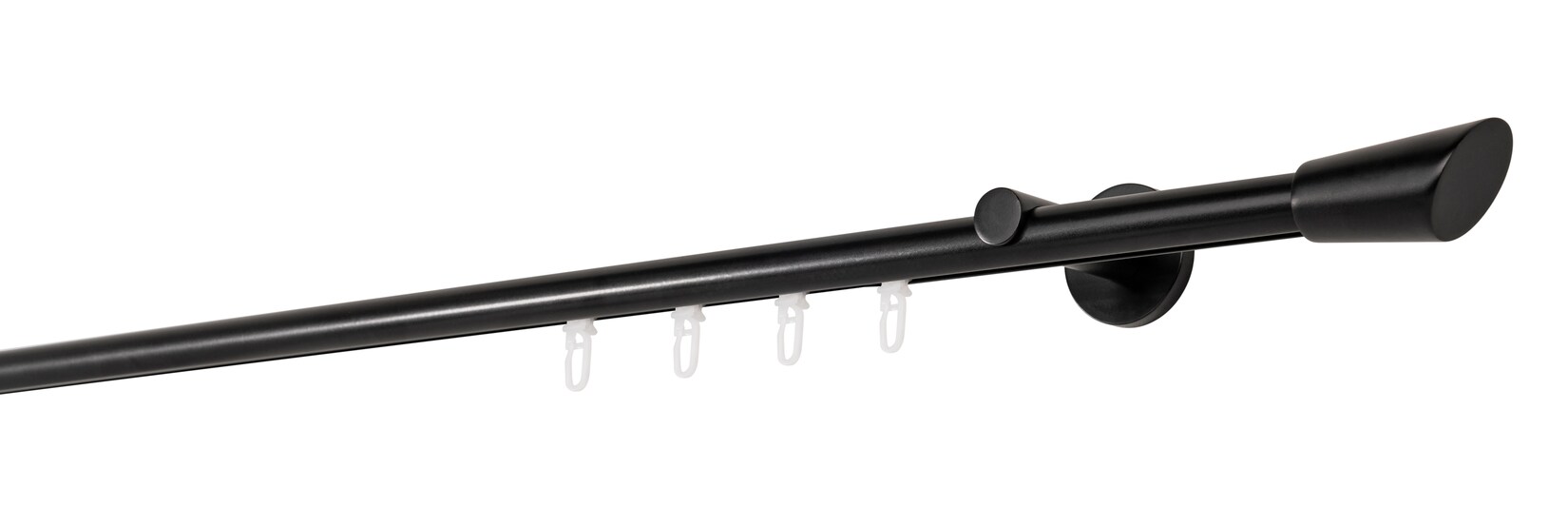 20mm,1-läufig,Profil,Wandträger 6,5cm,Endstück rag Farbe: Schwarz, Größe: 250cm