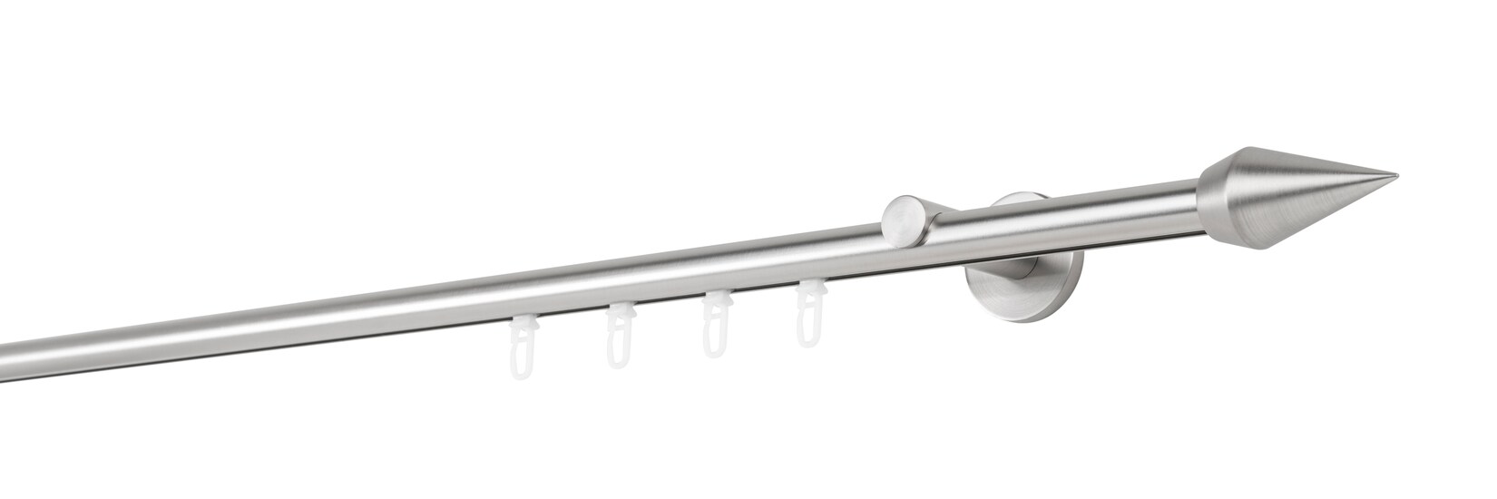 20mm,1-läufig,Profil,Wandträger 6,5cm,Endstück point Farbe: Edelstahl-Optik, Größe: 400cm