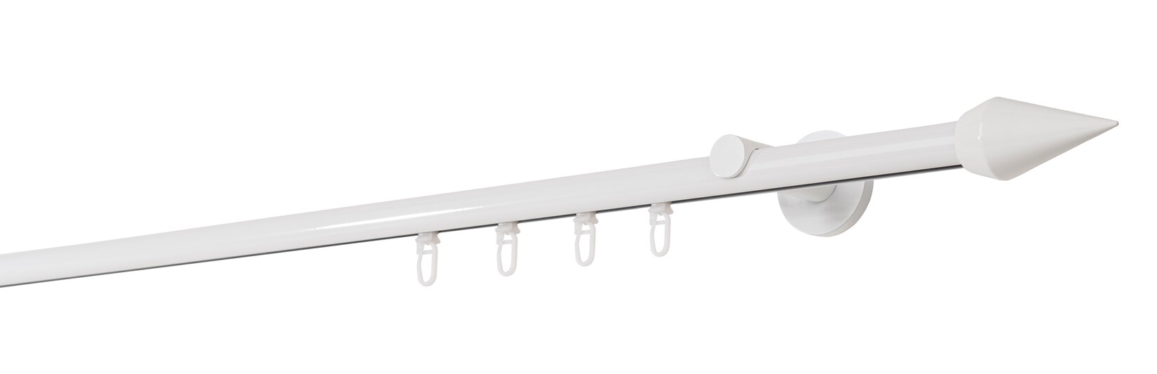 20mm,1-läufig,Profil,Wandträger 6,5cm,Endstück point Farbe: Weiß, Größe: 250cm